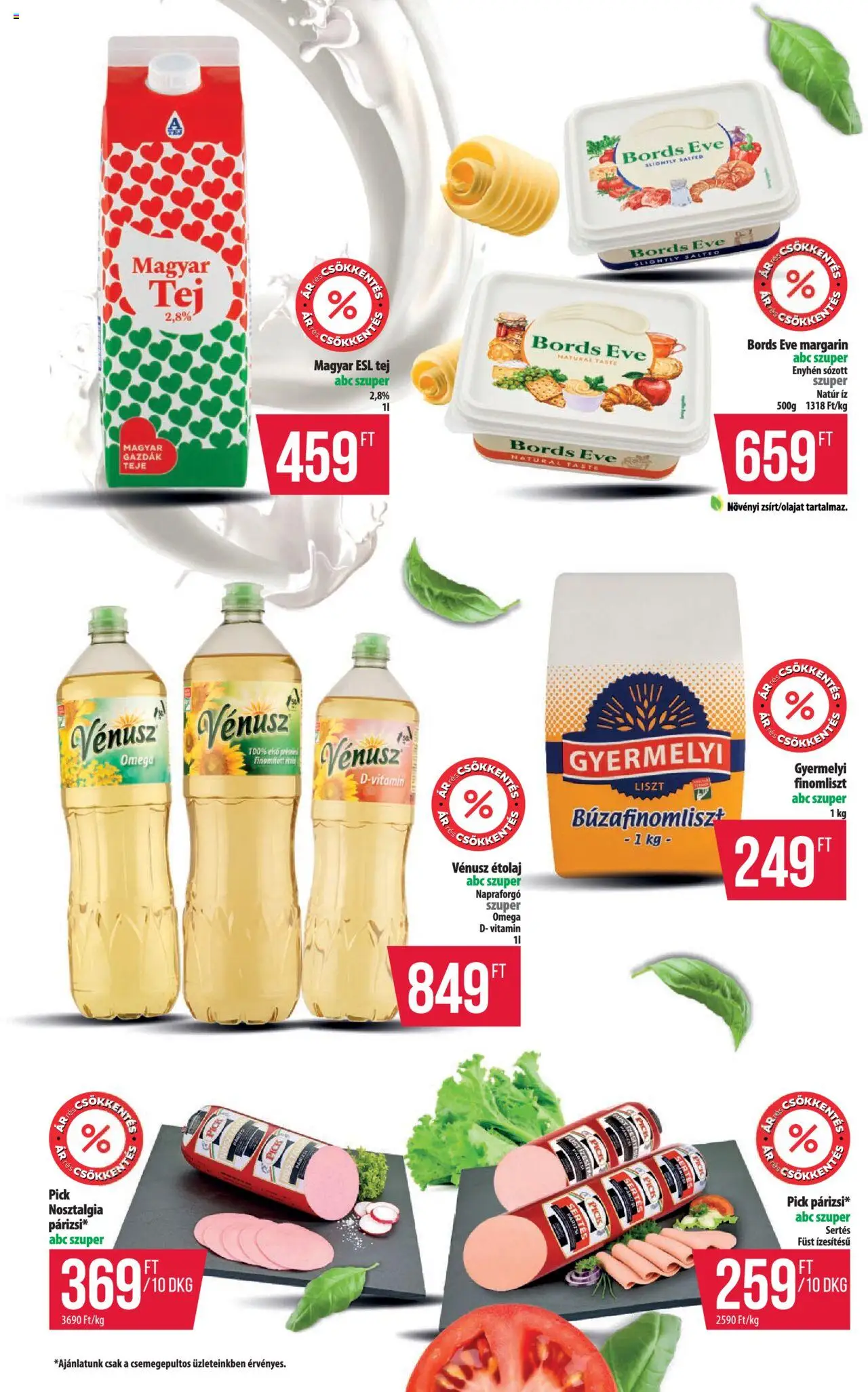 COOP akciós ujság - amely érvényes a következő dátumtól: 09.10.2025 | Oldal: 11 | Termékek: Étolaj, Pick, Tej, Párizsi