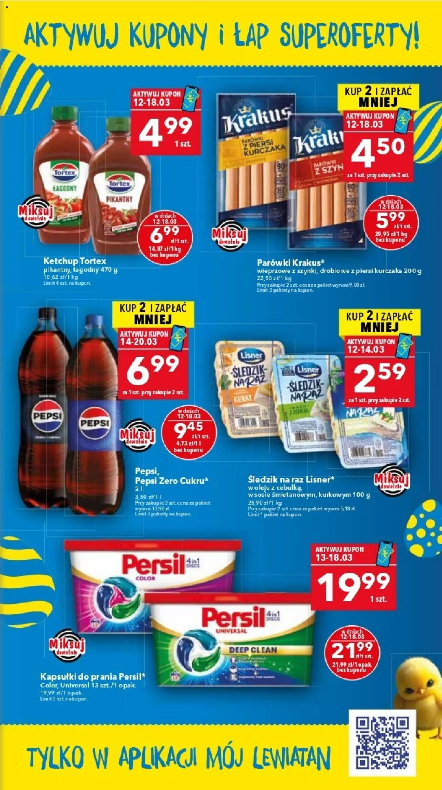 Lewiatan gazetka - Warszawa od 12.03.2026 | Strona: 15 | Produkty: Ketchup, Persil, Parówki, Kapsułki do prania