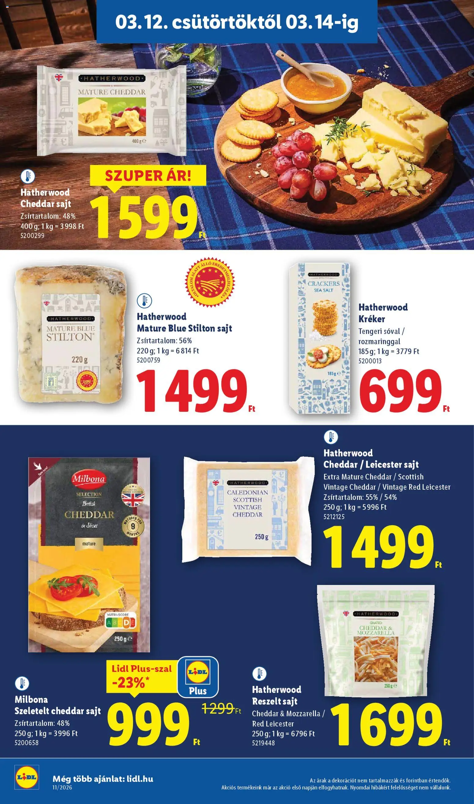 Lidl akciós ujság - amely érvényes a következő dátumtól: 12.03.2026 | Oldal: 36 | Termékek: Mozzarella, Kréker, Sajt, Cheddar