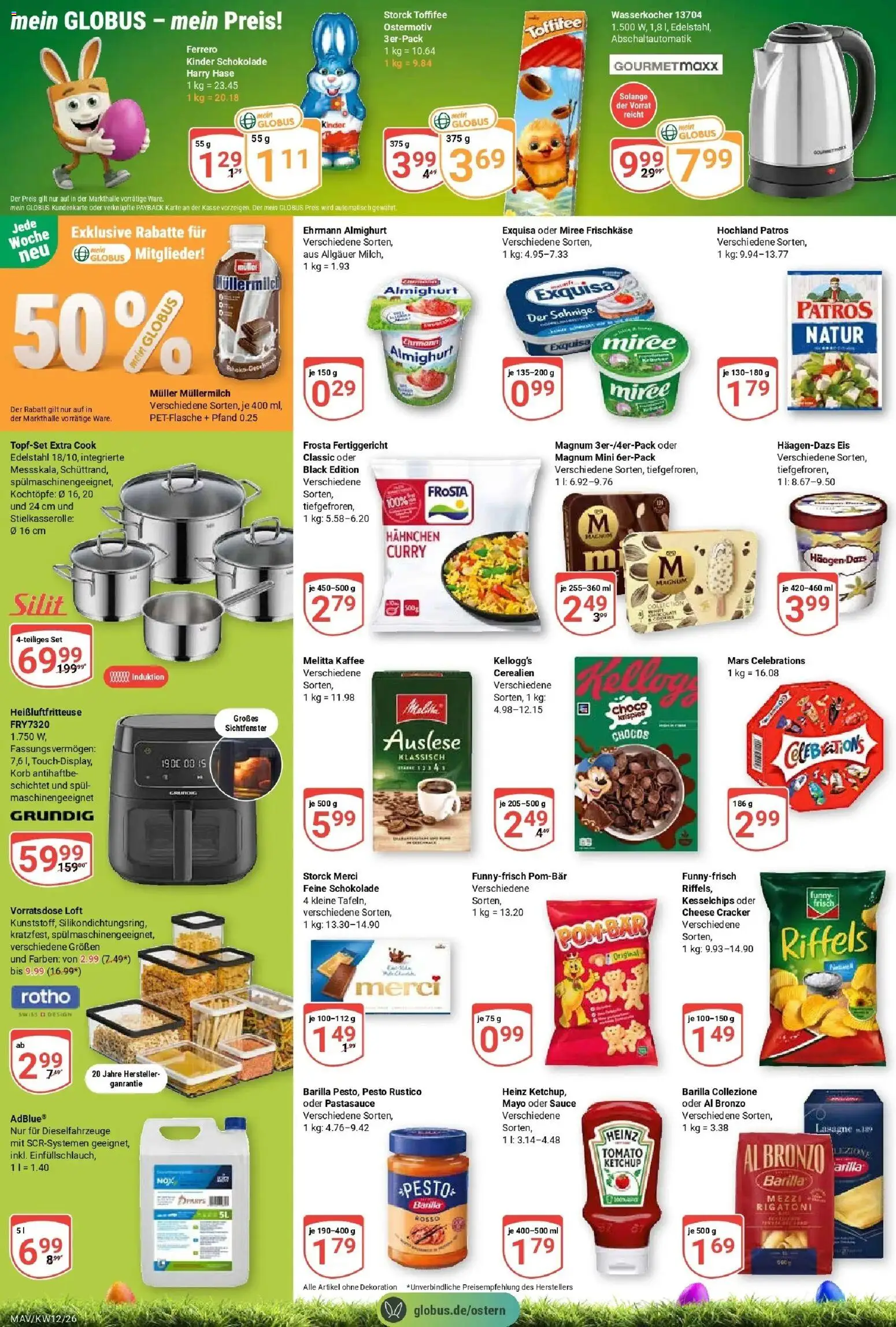 Globus prospekt Mannheim	 – gültig ab 15.03.2026 | Seite: 2 | Produkte: Wasserkocher, Barilla, Schokolade, Kellogg's