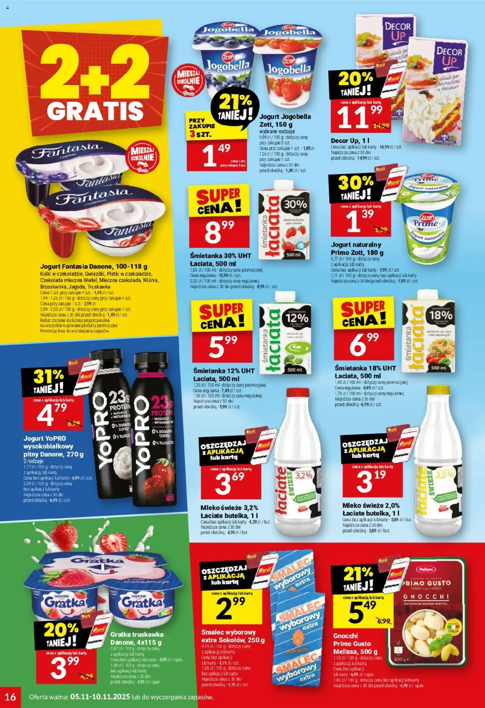 Twój Market Gazetka od 05.11.2025 | Strona: 16 | Produkty: Karta, Mleko, Czekolada, Gnocchi