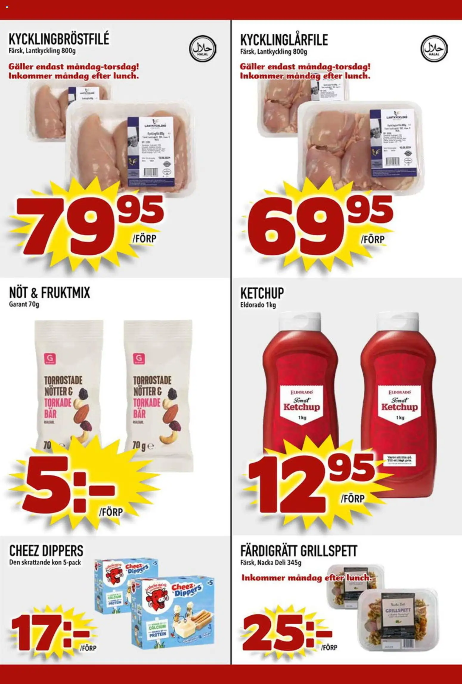 Din Mat reklamblad aktuell från 02.03.2026 | Sida: 3 | Produkter: Grillspett, Galler, Ketchup, Nötter
