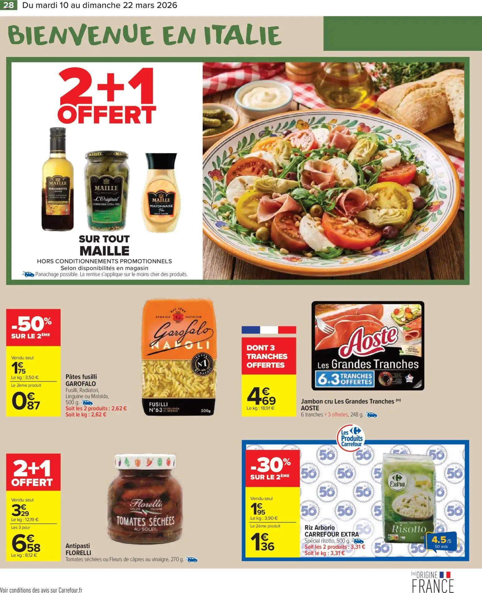 {H1} | Page: 30 | Produits: Fusilli, Tomates, Riz, Pâtes