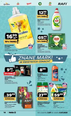 Netto gazetka - Spożywcza od 03.07.2025 | Strona: 14 | Produkty: Coccolino, Ariel, Fairy, Detergent