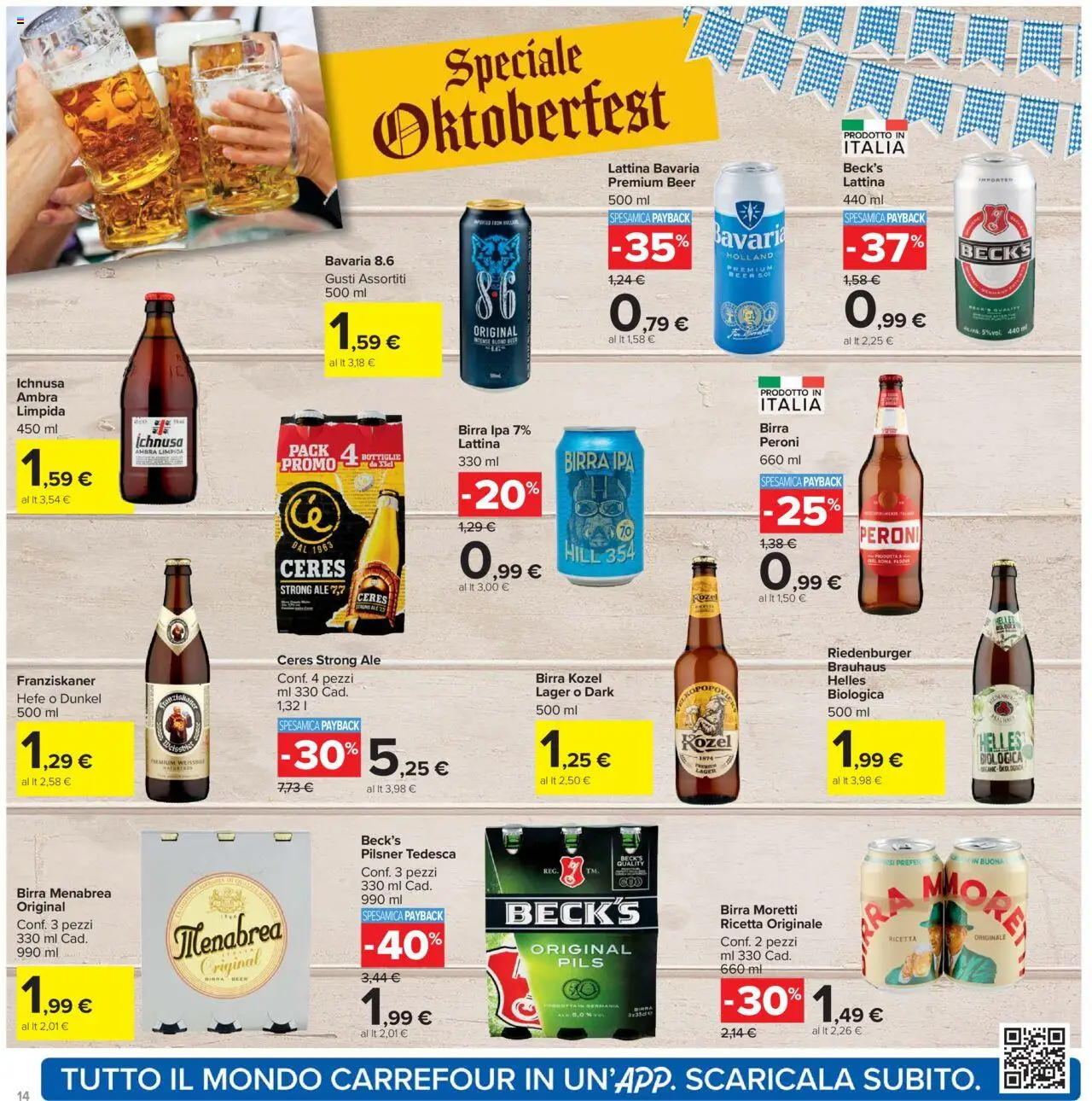 Volantino Carrefour del 15.09.2025 | Pagina: 14 | Prodotti: Birra, Birra Moretti, Ceres