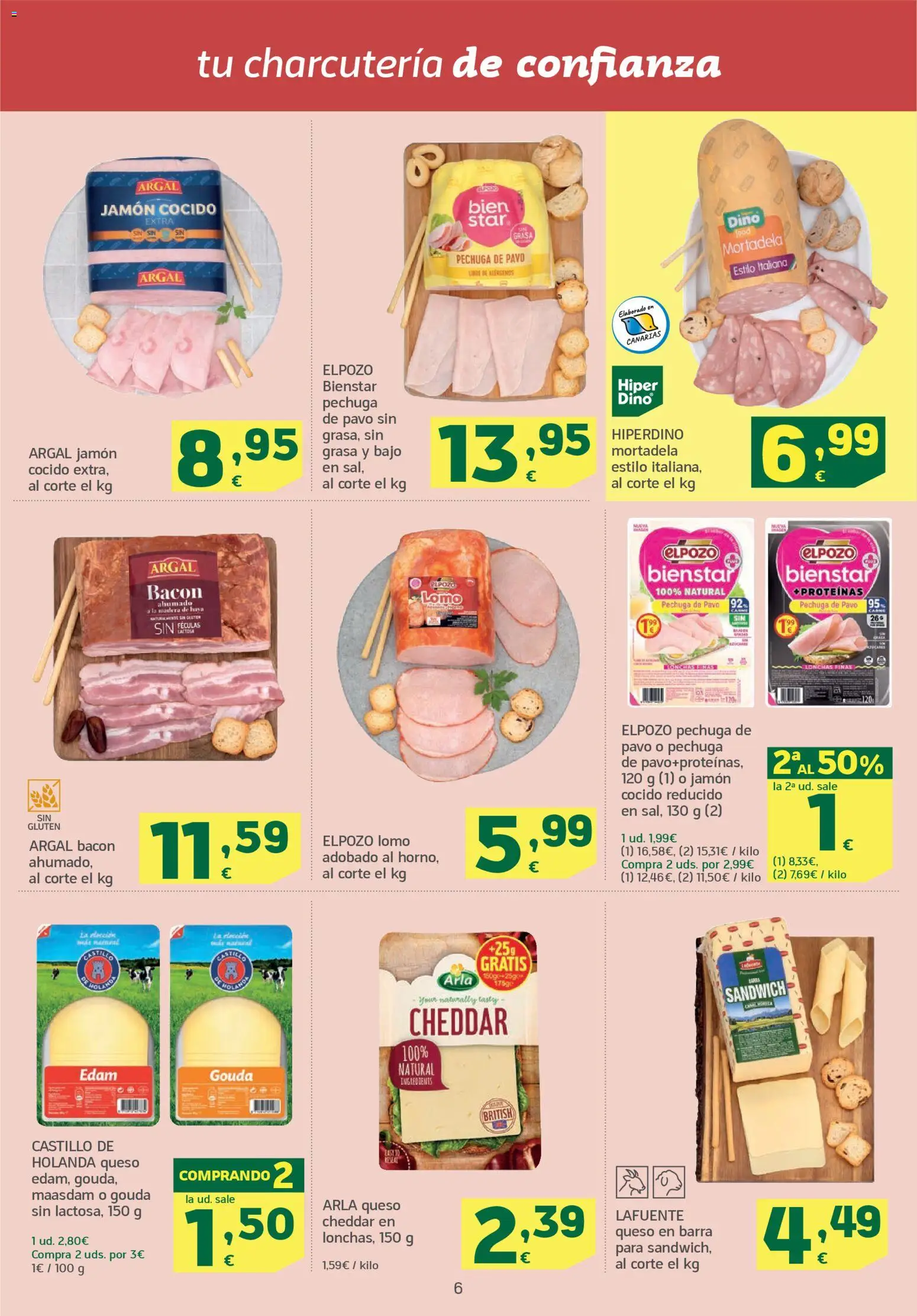 HiperDino folleto │ válido desde el 11.11.2025 | Página: 6 | Productos: Queso, Jamón, Jamón cocido, Mortadela