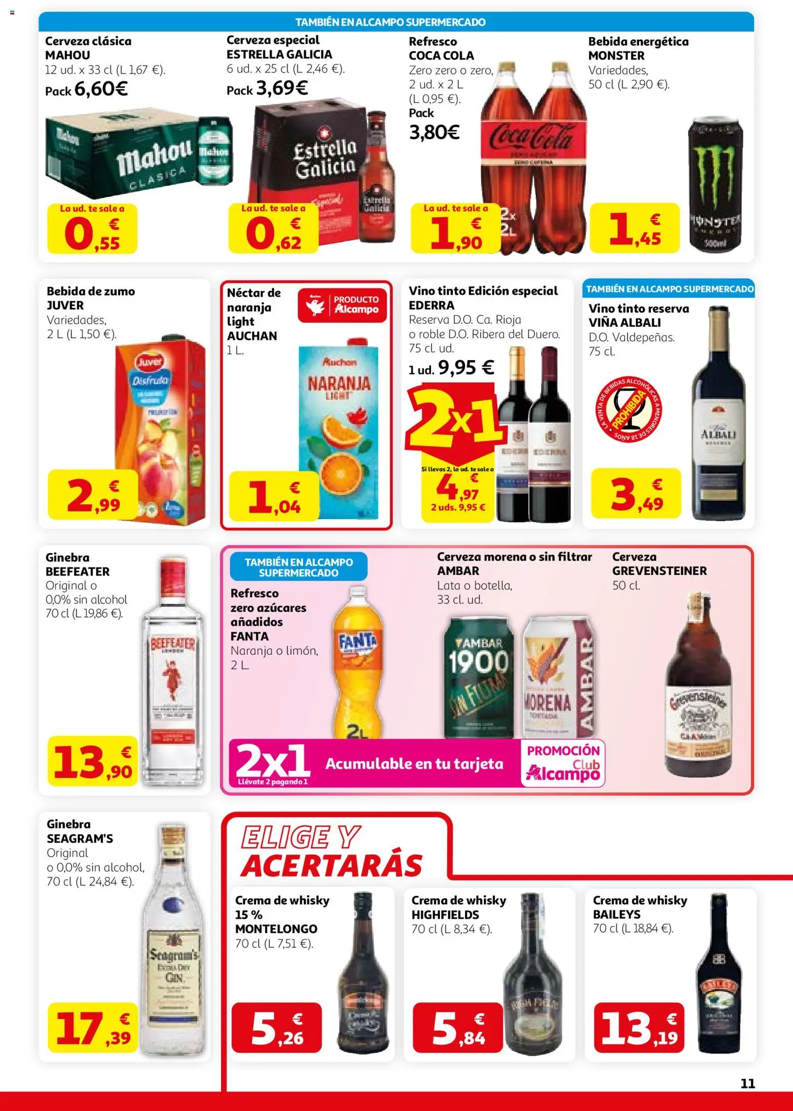 Alcampo  HPU Actívate en Primavera │ válido desde el 12.03.2026 | Página: 11 | Productos: Cerveza, Ροζ πιπέρι, Crema, Néctar