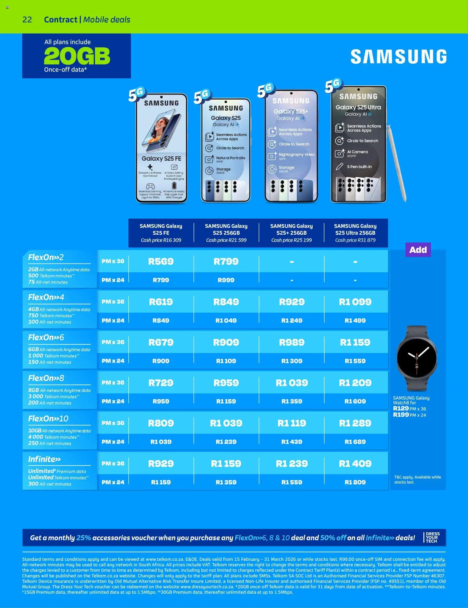 New Telkom catalogue – valid from 15.02.2026 | Page: 22 | Products: Data, Sim, Charger, Pen