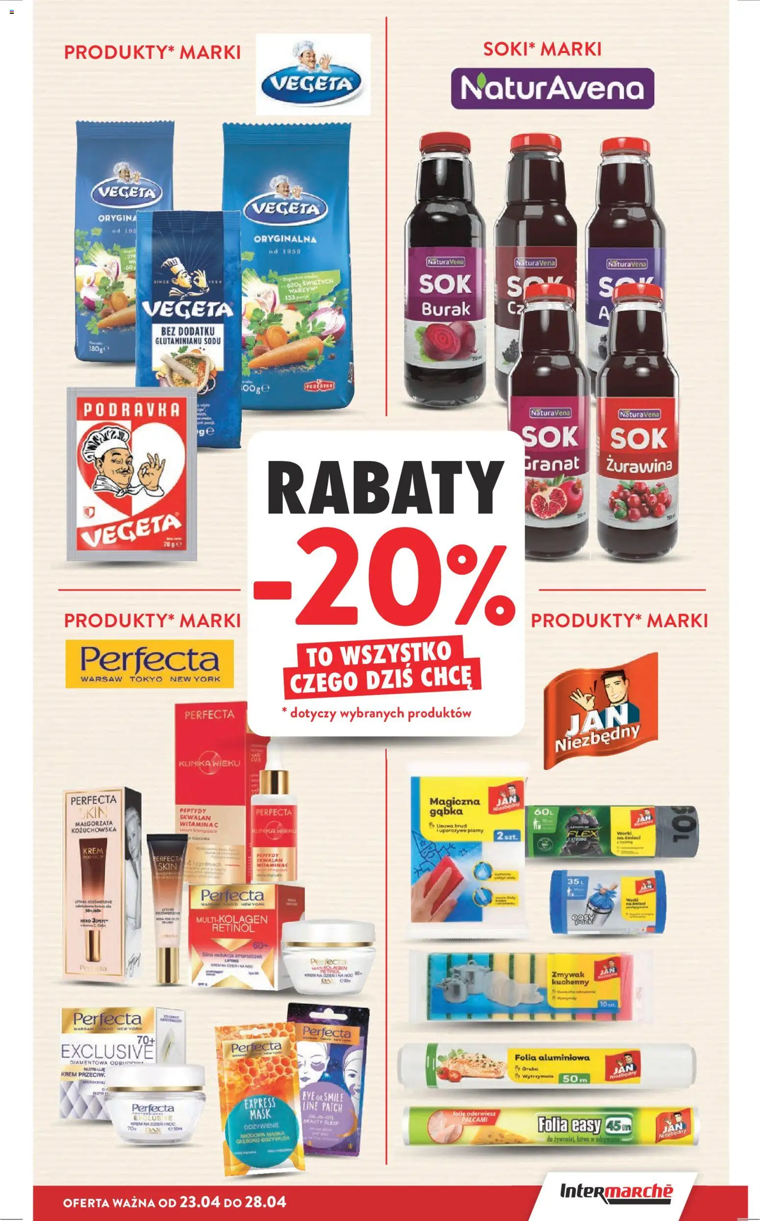 Intermarche gazetka od 23.04.2026 | Strona: 21 | Produkty: Burak, Żurawina, Gąbka, Krem
