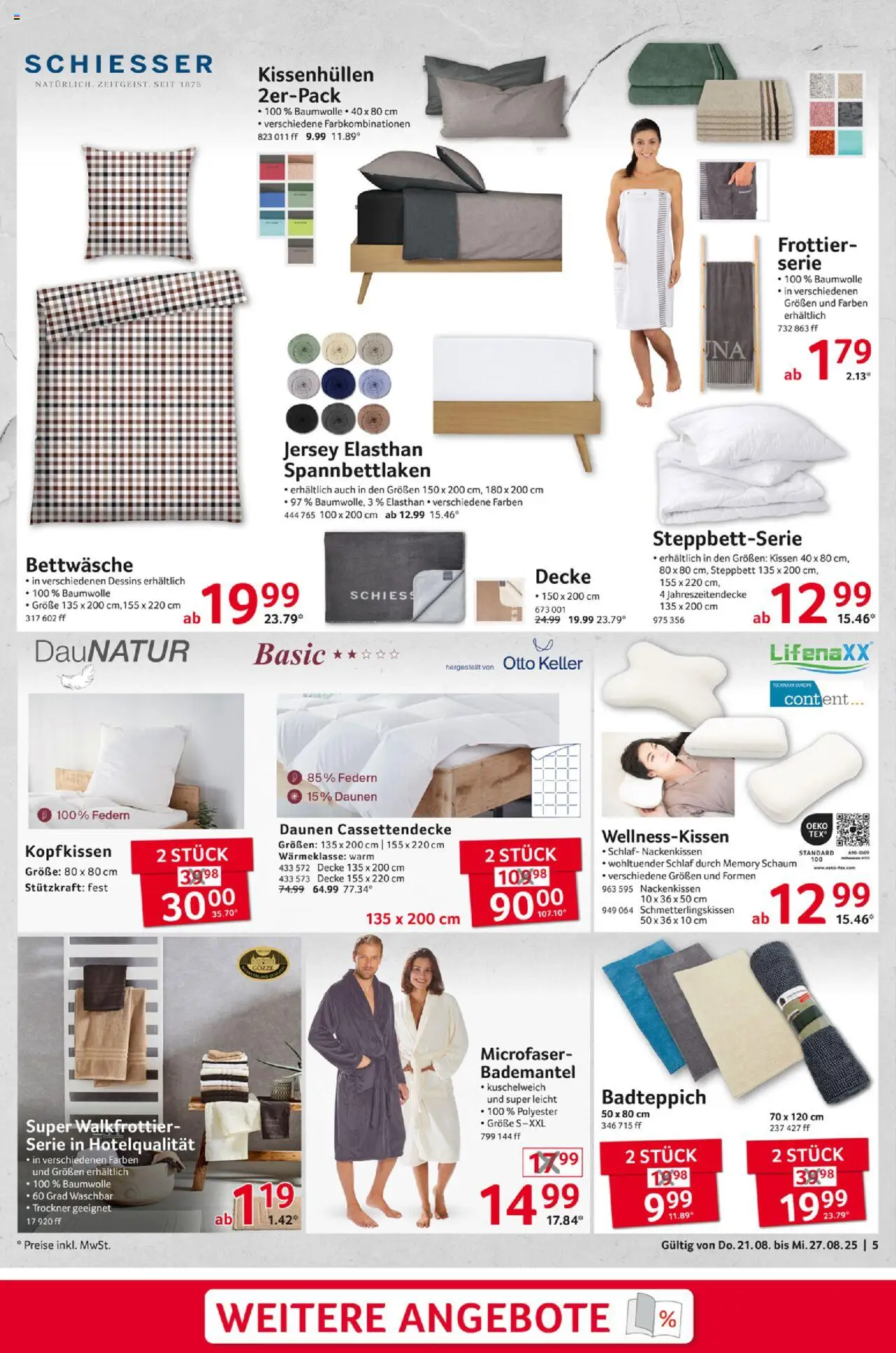 Selgros  Non Food - gültig ab dem 21.08.2025 | Seite: 5 | Produkte: Decke, Kopfkissen, Kuschelweich, Bademantel