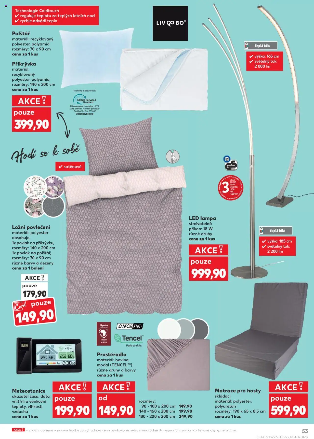 Kaufland leták - Praha 8 od 04.06.2025 | Strana: 53 | Produkty: LED lampa, Povlečení, Ložní povlečení, Lampa