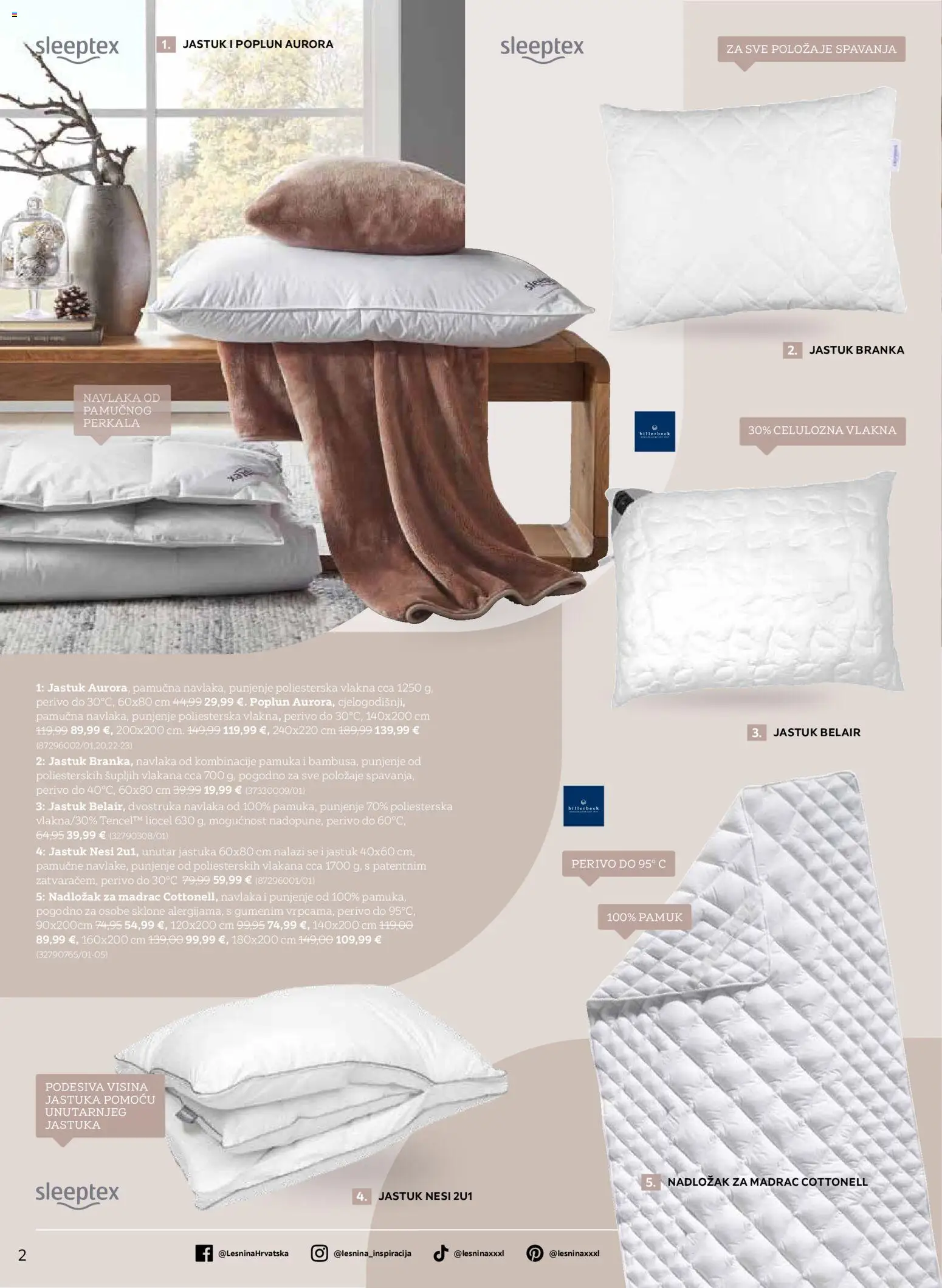 Lesnina katalog | vrijedi od 02.02.2026 | Stranica: 2 | Proizvodi: Madrac, Jastuk, Poplun