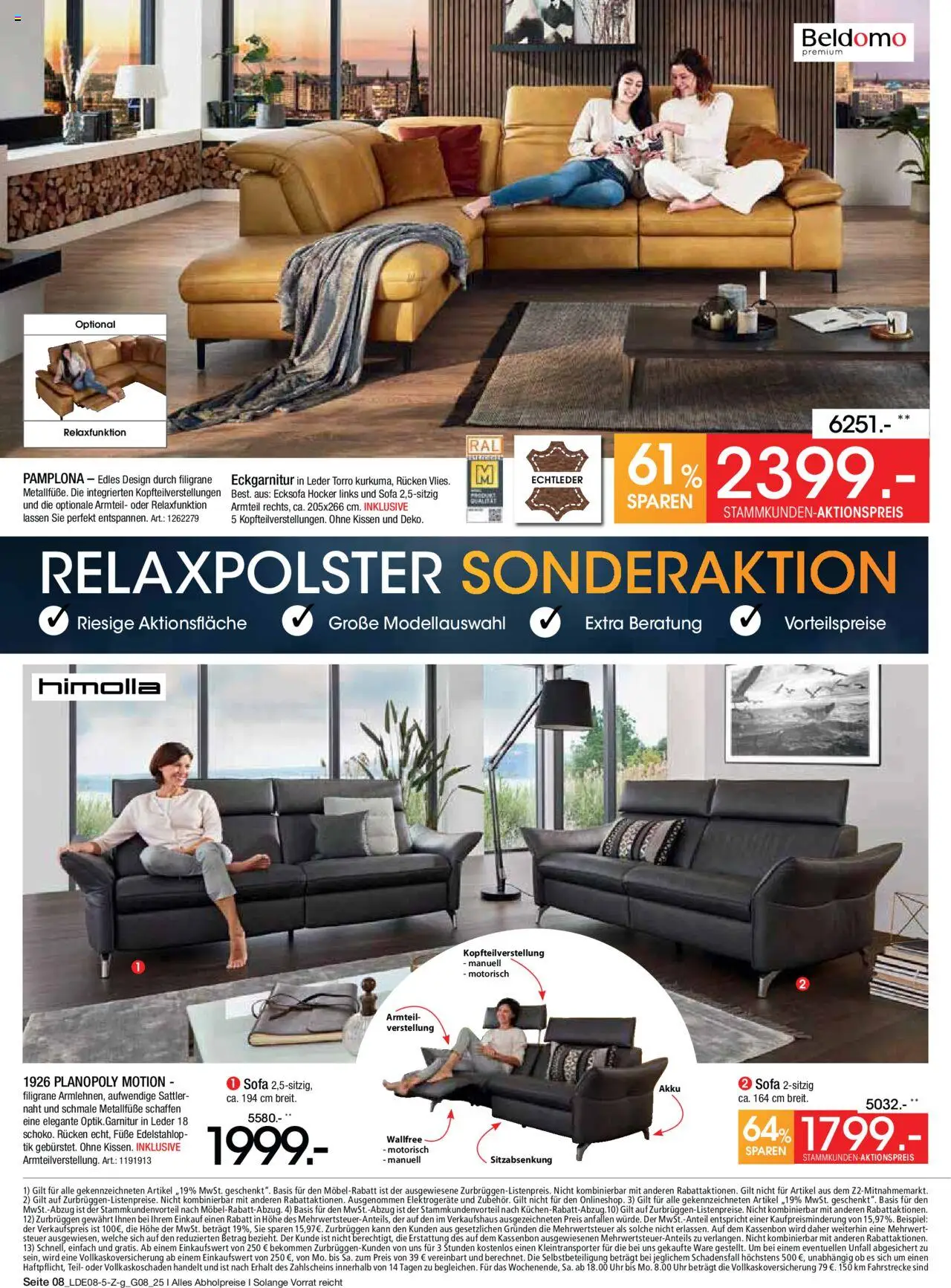 Zurbrüggen Prospekt Bonus Sonder-Tage - gültig ab dem 02.08.2025 | Seite: 8 | Produkte: Hocker, Ecksofa, Sofa, Uhr