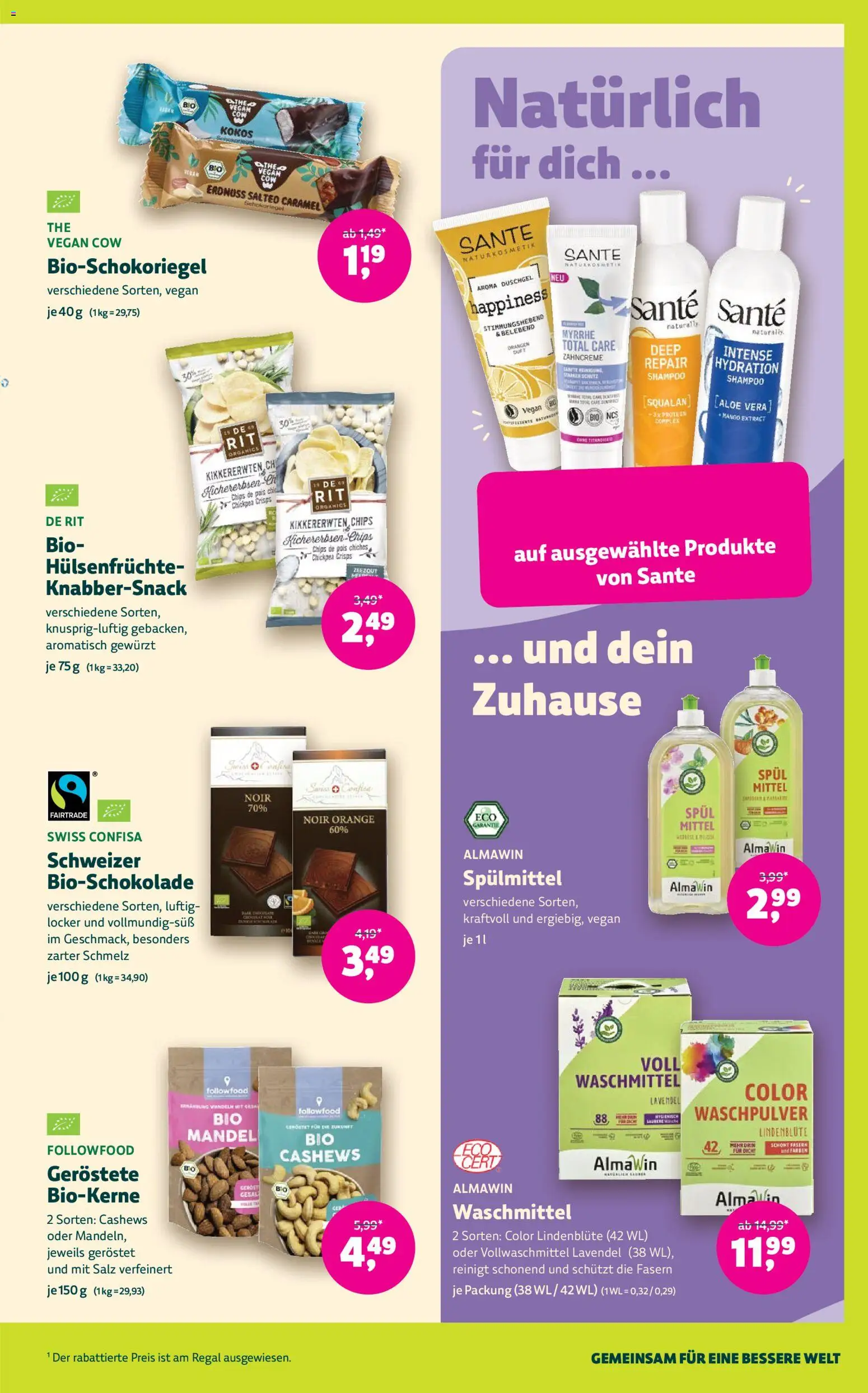 Denns BioMarkt Angebote gültig ab 08.04.2026 | Seite: 13 | Produkte: Chips, Regal, Shampoo, Waschmittel