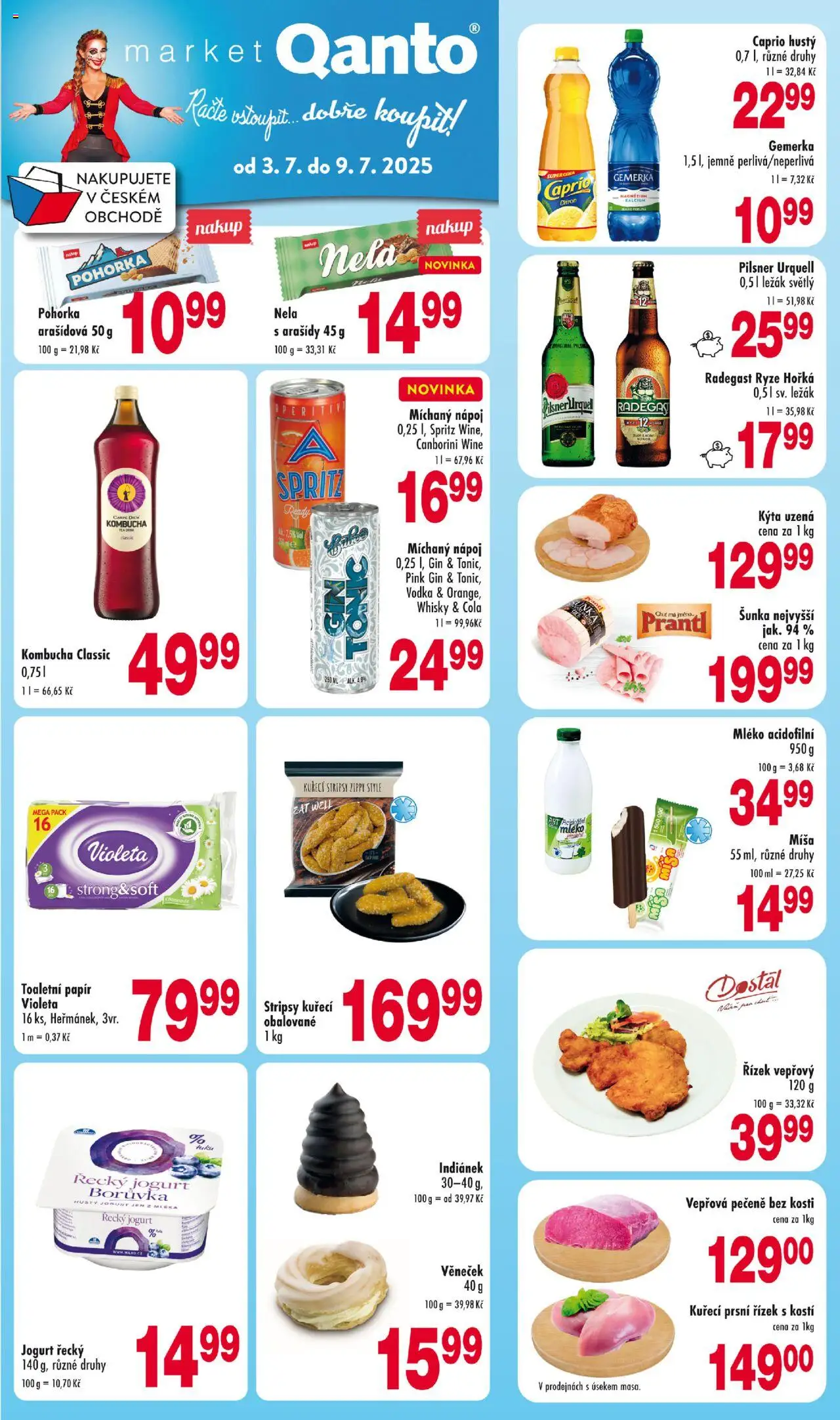 Astur & Qanto leták od 03.07.2025 | Strana: 1 | Produkty: Řecký jogurt, Šunka, Radegast, Cola