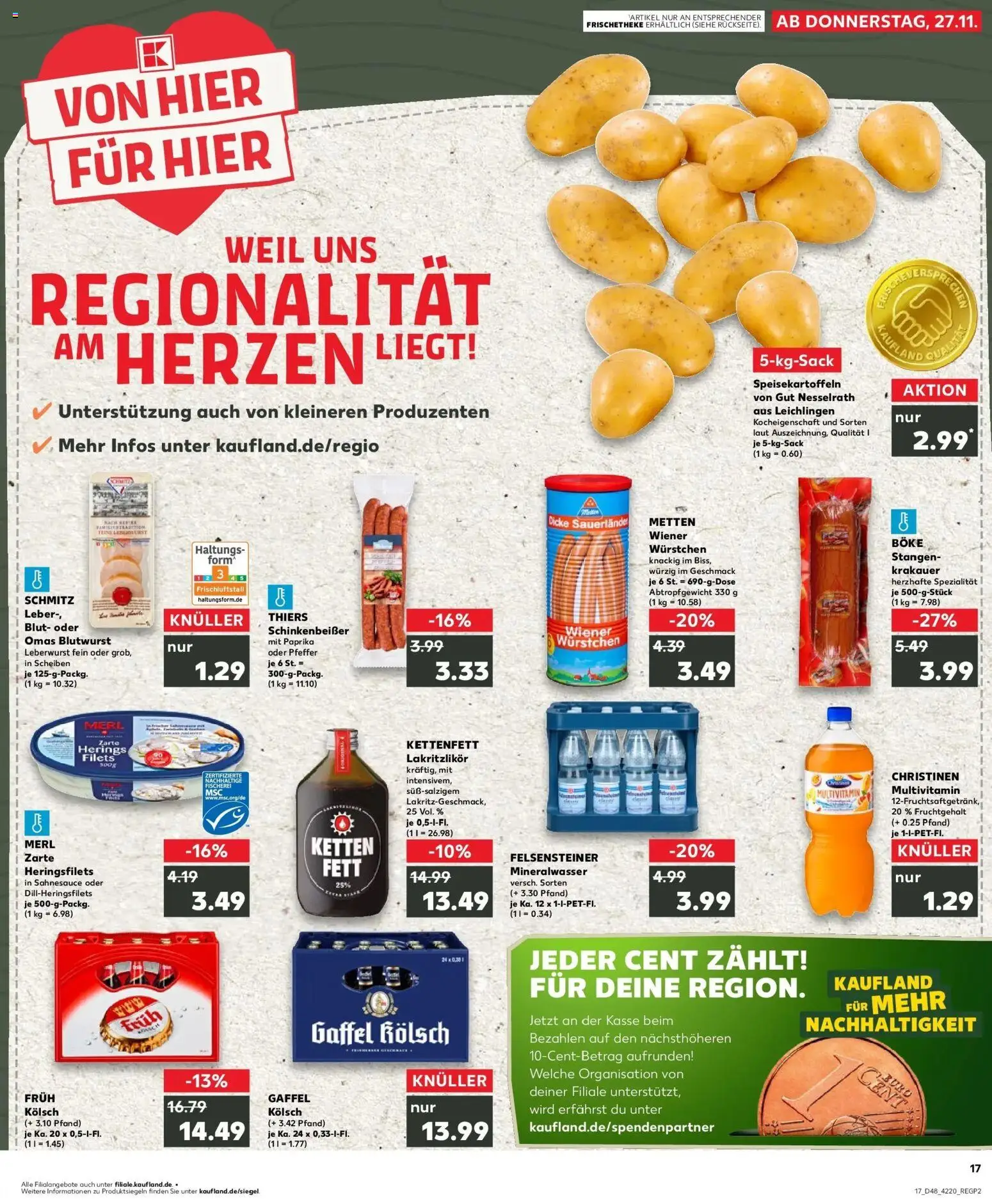 Kaufland prospekt Köln	 – gültig ab 30.11.2025 | Seite: 17 | Produkte: Wiener wurstchen, Mineralwasser, Paprika, Pfeffer
