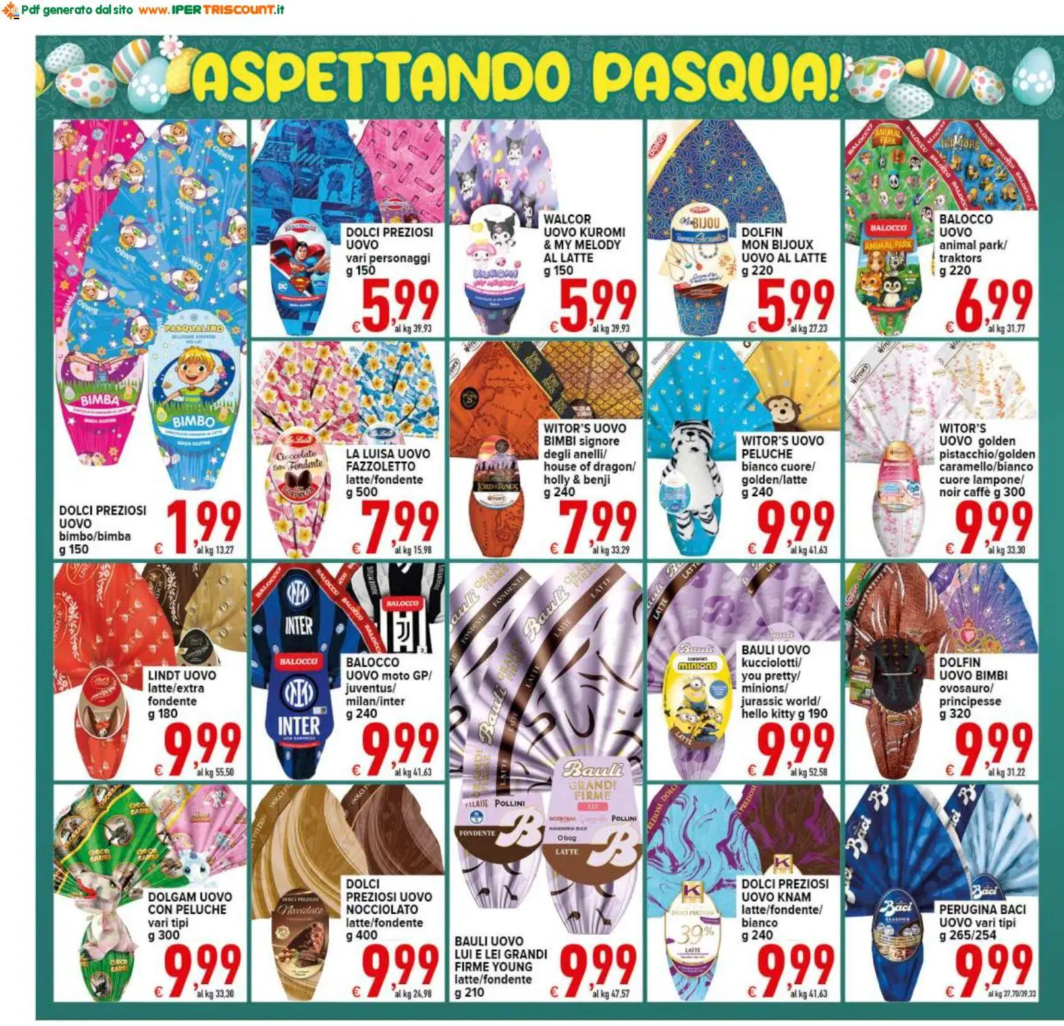 Volantino Ipertriscount del 17.03.2026 | Pagina: 4 | Prodotti: Peluche, Caffè, Cioccolato, Latte