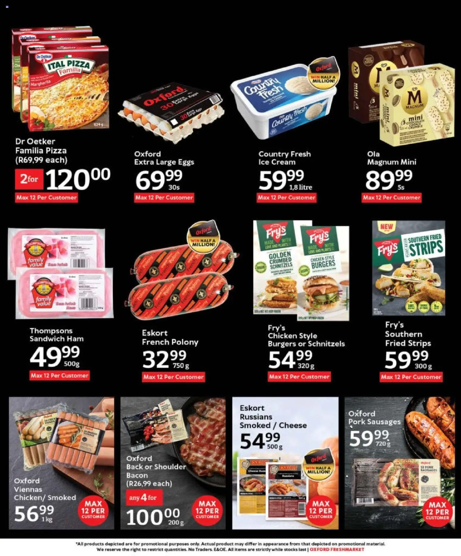New Oxford Freshmarket catalogue – valid from 05.11.2025 | Page: 12 | Products: Chocolate, Burgers, Ice cream, Bacon