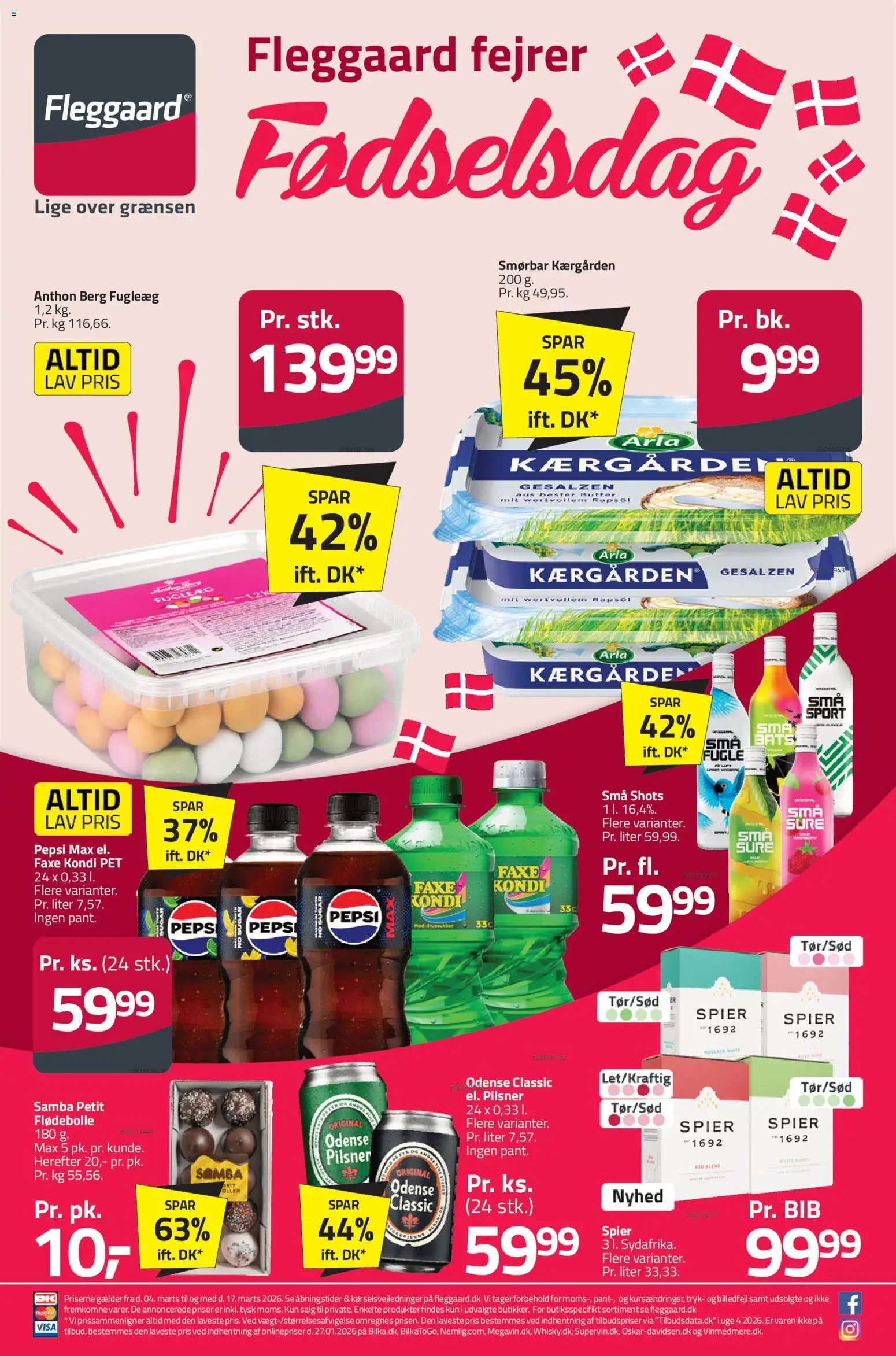 Fleggaard tilbudsavis – gyldig fra 04.03.2026 | Side: 1 | Produkter: Faxe Kondi, Pepsi, Pepsi Max
