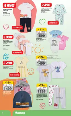 Auchan Tavaszi textil ajánlataink - amely érvényes a következő dátumtól: 05.03.2026 | Oldal: 4 | Termékek: Babaruha, Body, Nadrág, Leggings
