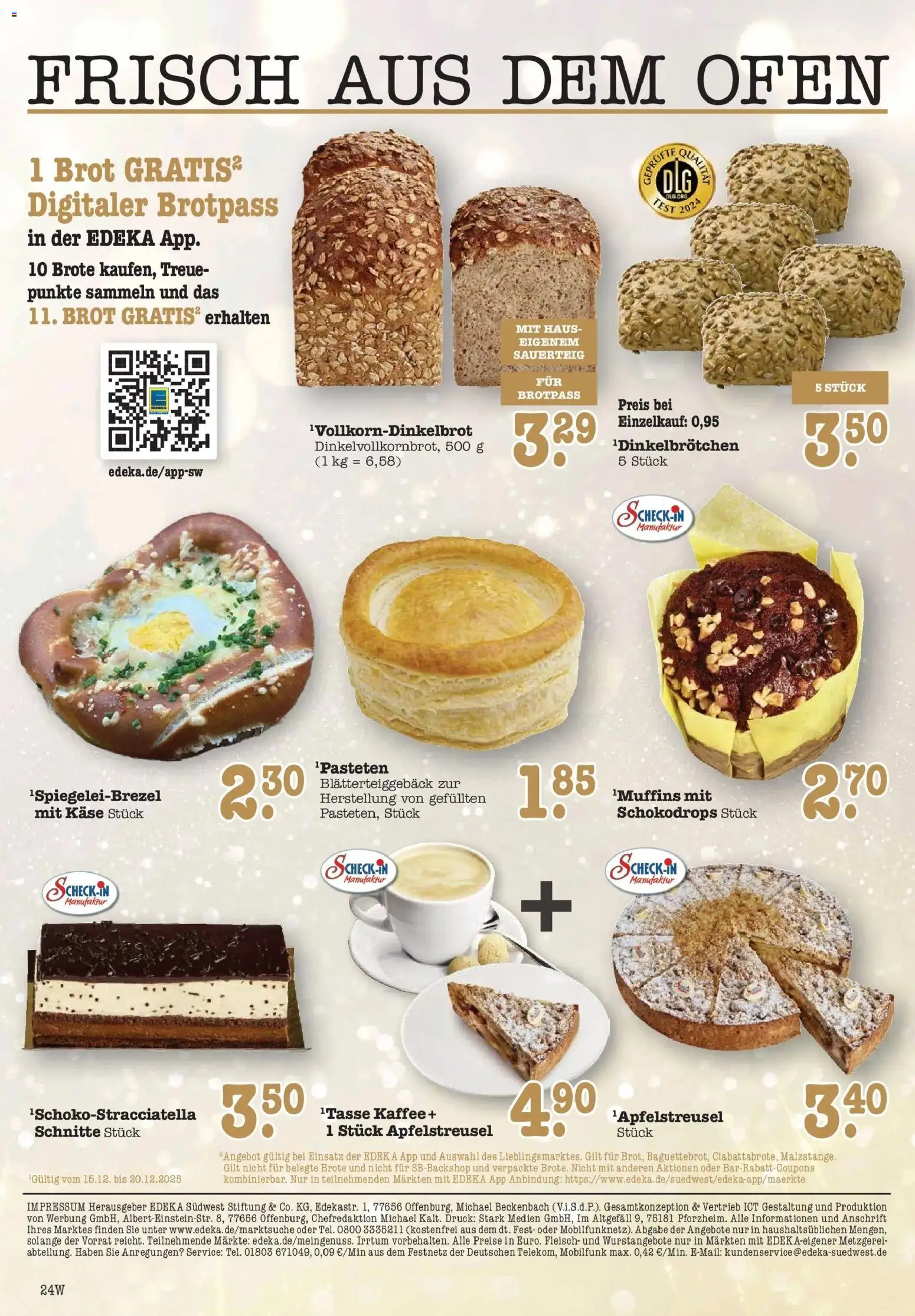 Edeka prospekt Offenbach	 – gültig ab 15.12.2025 | Seite: 24 | Produkte: Ofen, Kaffee, Brot, Fleisch