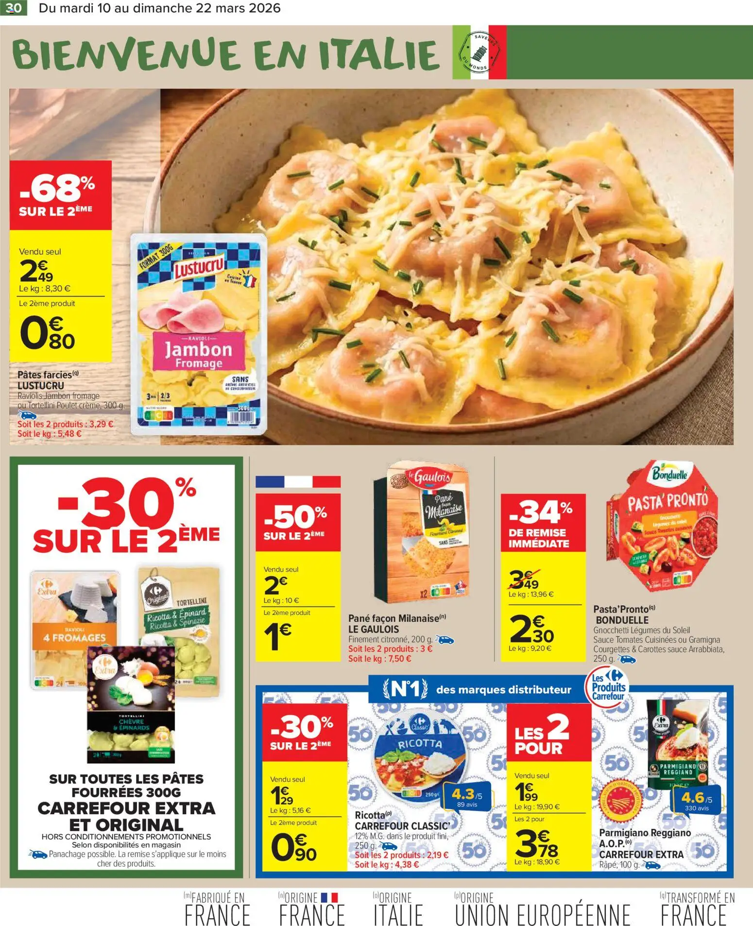 {H1} | Page: 32 | Produits: Raviolis, Fromage, Tomates, Ricotta