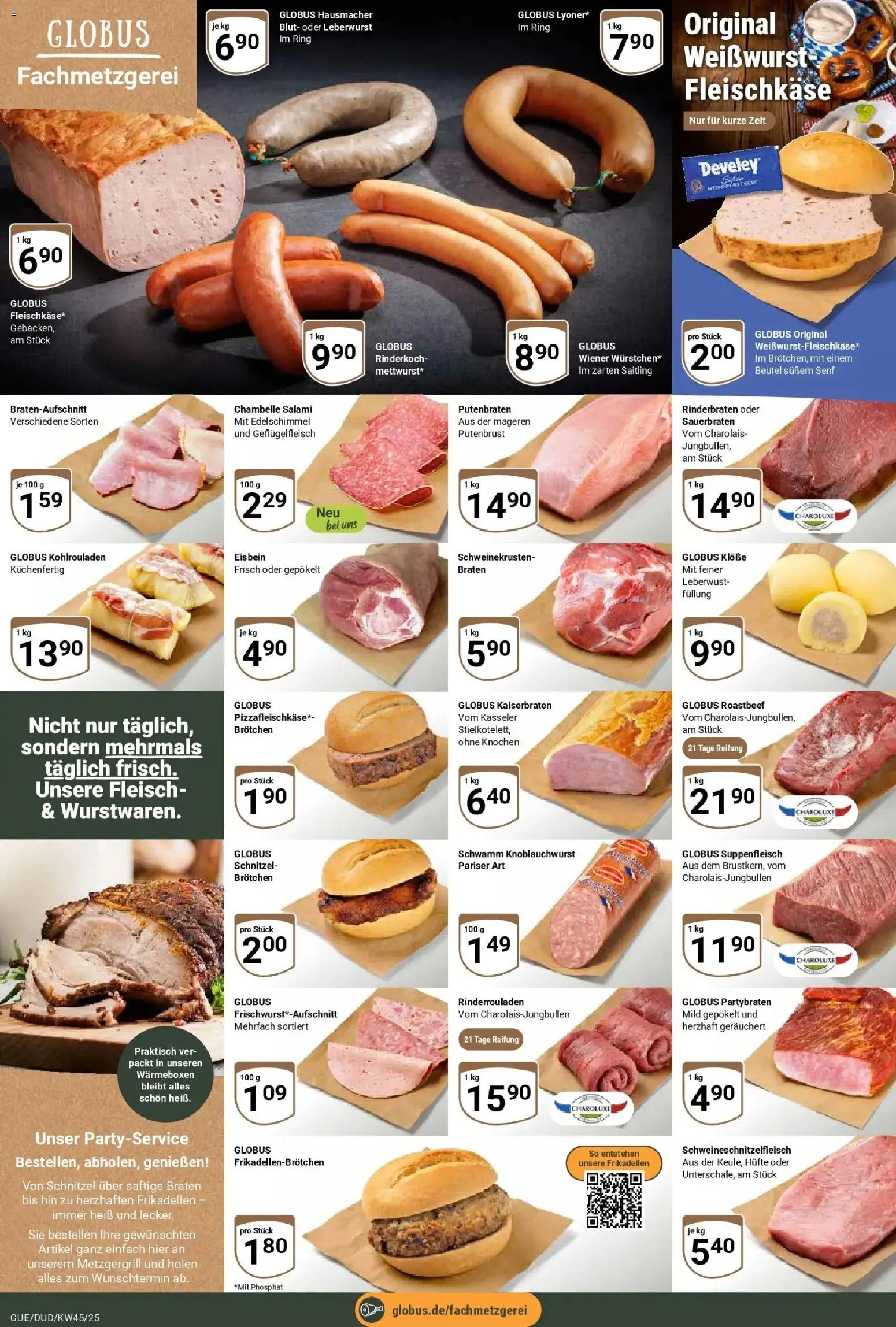 Globus prospekt Saarbrücken-Dudweiler	 (ab 02.11.2025) » Angebote online | Seite: 8 | Produkte: Rinderrouladen, Rinderbraten, Suppenfleisch, Salami