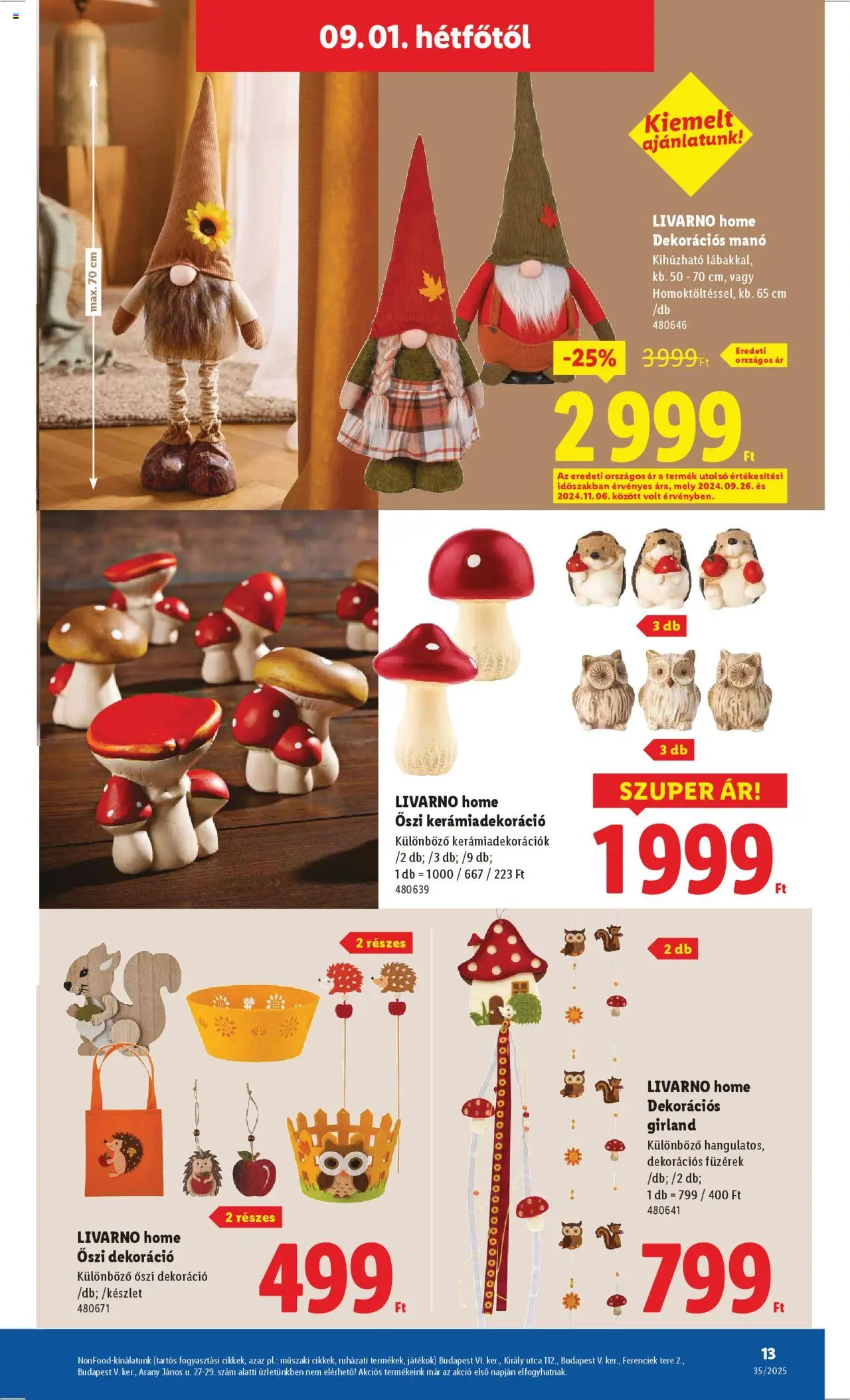 Lidl akciós ujság - amely érvényes a következő dátumtól: 28.08.2025 | Oldal: 13 | Termékek: Játékok, Dekoráció