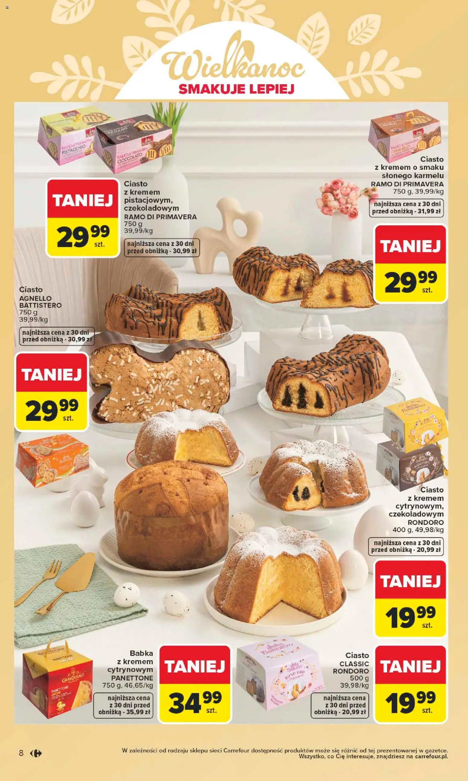 Carrefour gazetka - Wielkanoc smakuje lepiej od 16.03.2026 | Strona: 8 | Produkty: Ciasto, Babka