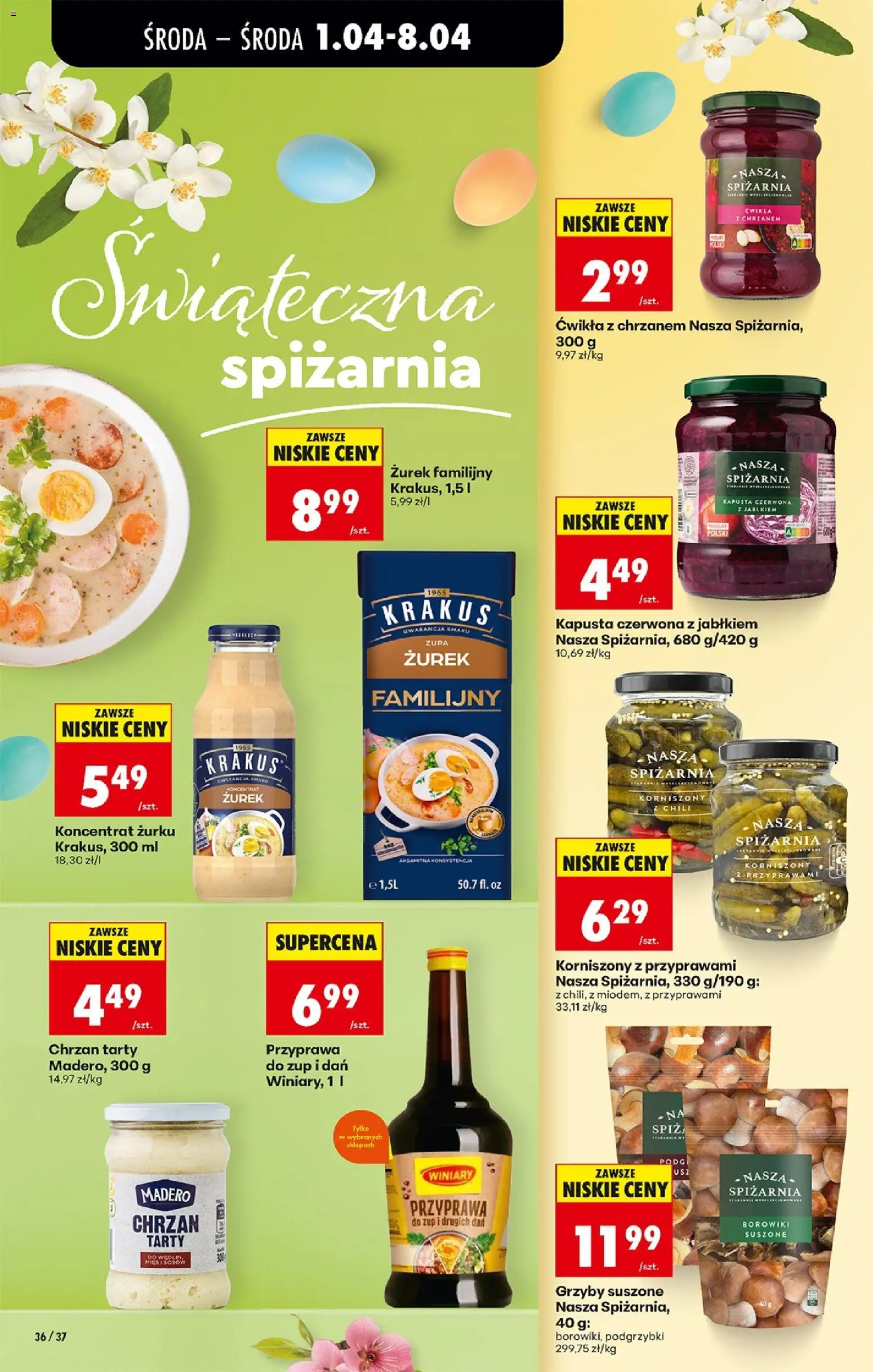 Biedronka gazetka od środy od 01.04.2026 | Strona: 40 | Produkty: Kapusta, Koncentrat żurku, Zurek, Zupa