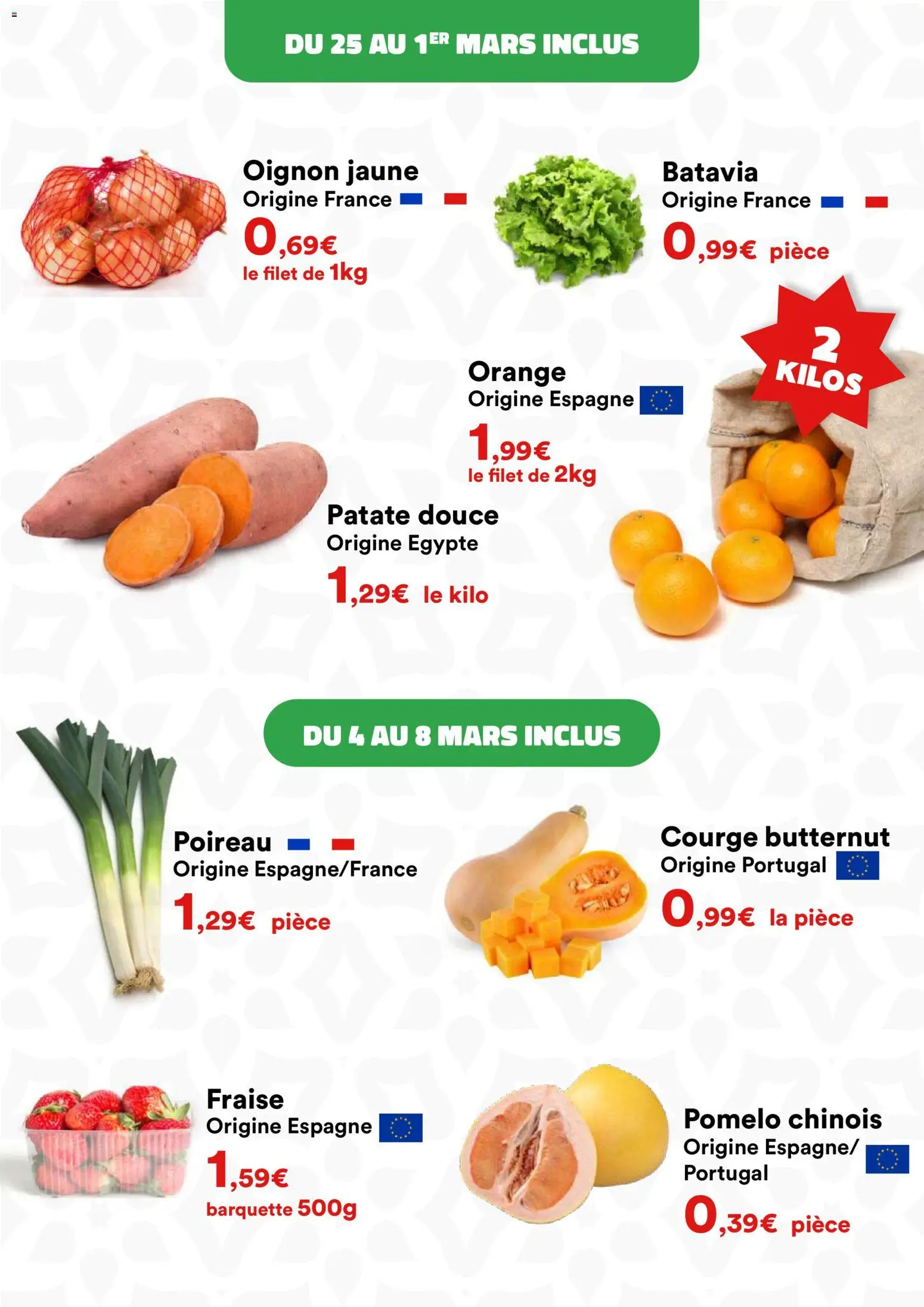 {H1} | Page: 4 | Produits: Orange, Patate douce, Poireau, Oignon