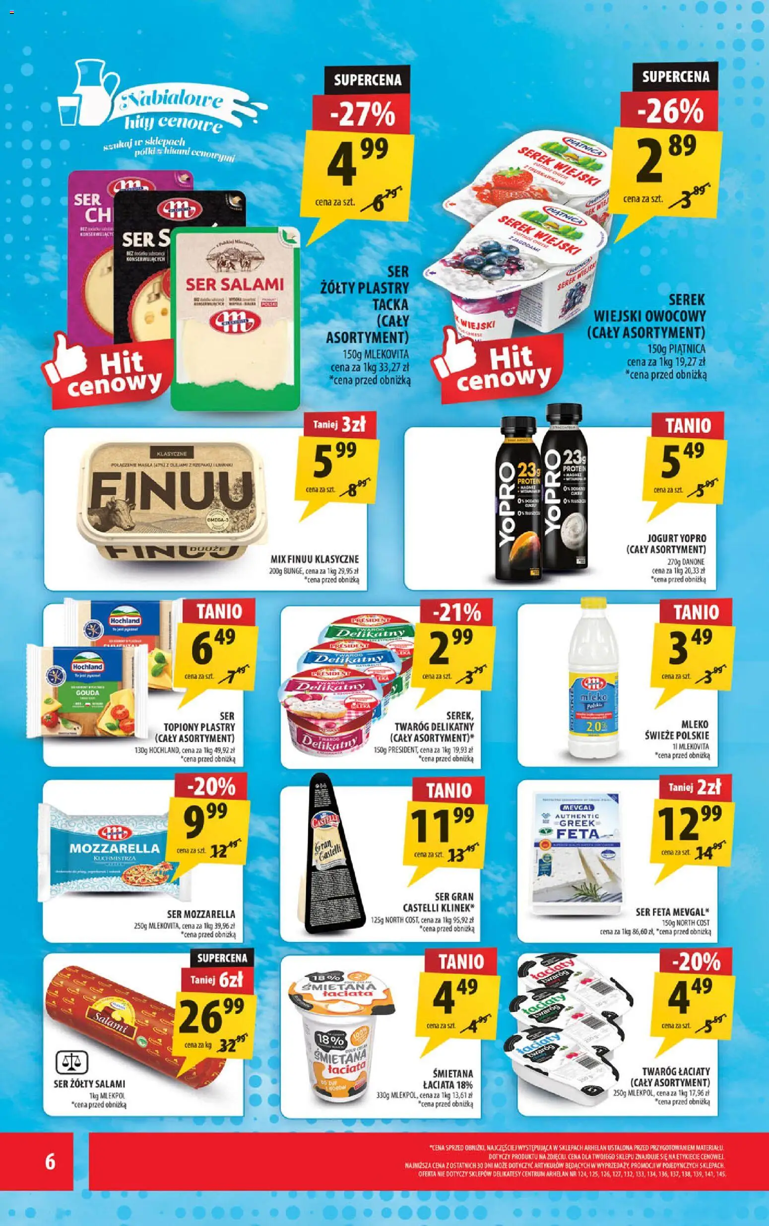 Arhelan Gazetka od 27.02.2026 | Strona: 6 | Produkty: Ser, Jogurt, Śmietana, Mozzarella