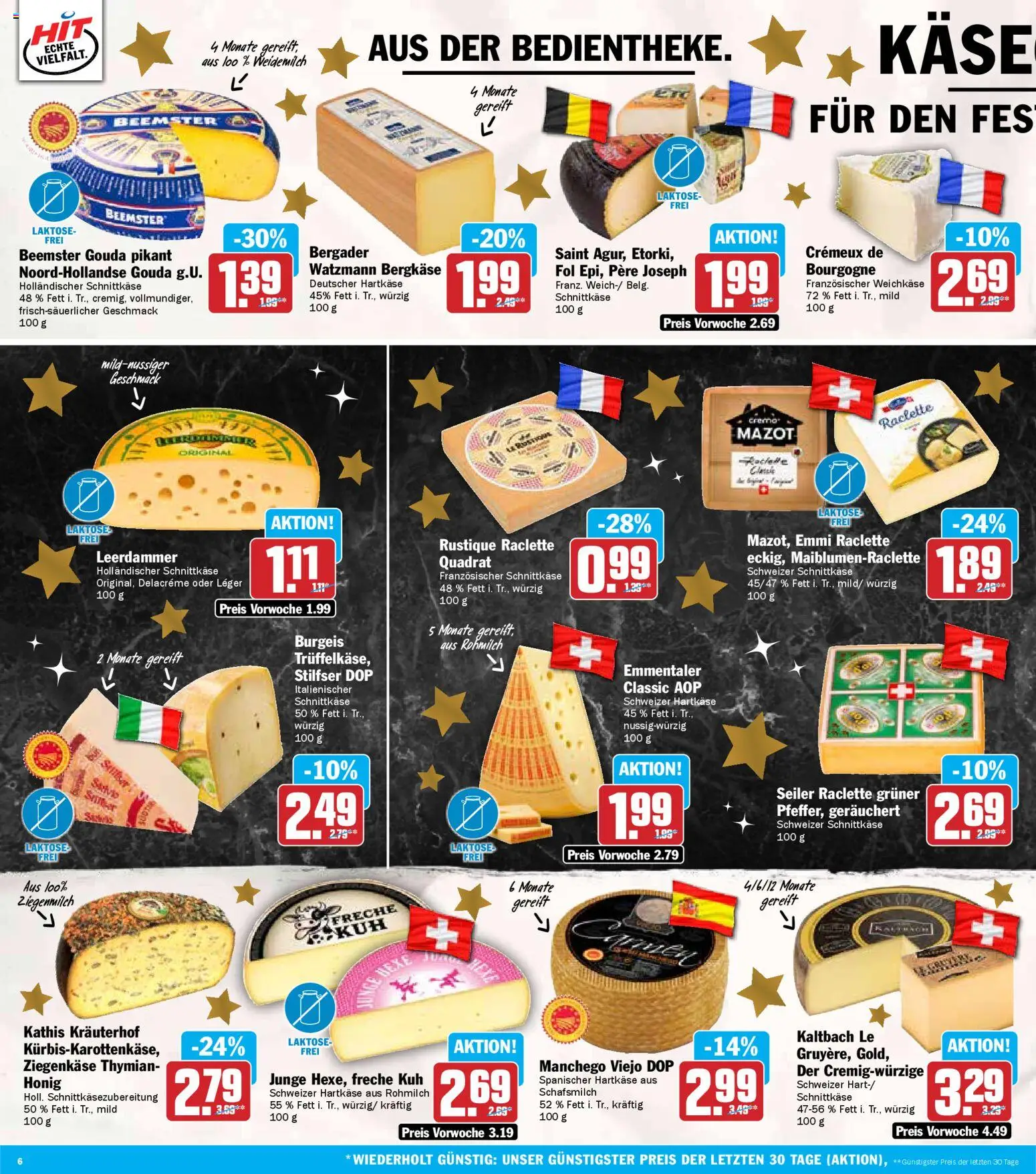 HIT Prospekt Baden-Württemberg – gültig ab 22.12.2025 | Seite: 6 | Produkte: Käse, Gouda, Ziegenkäse, Leerdammer