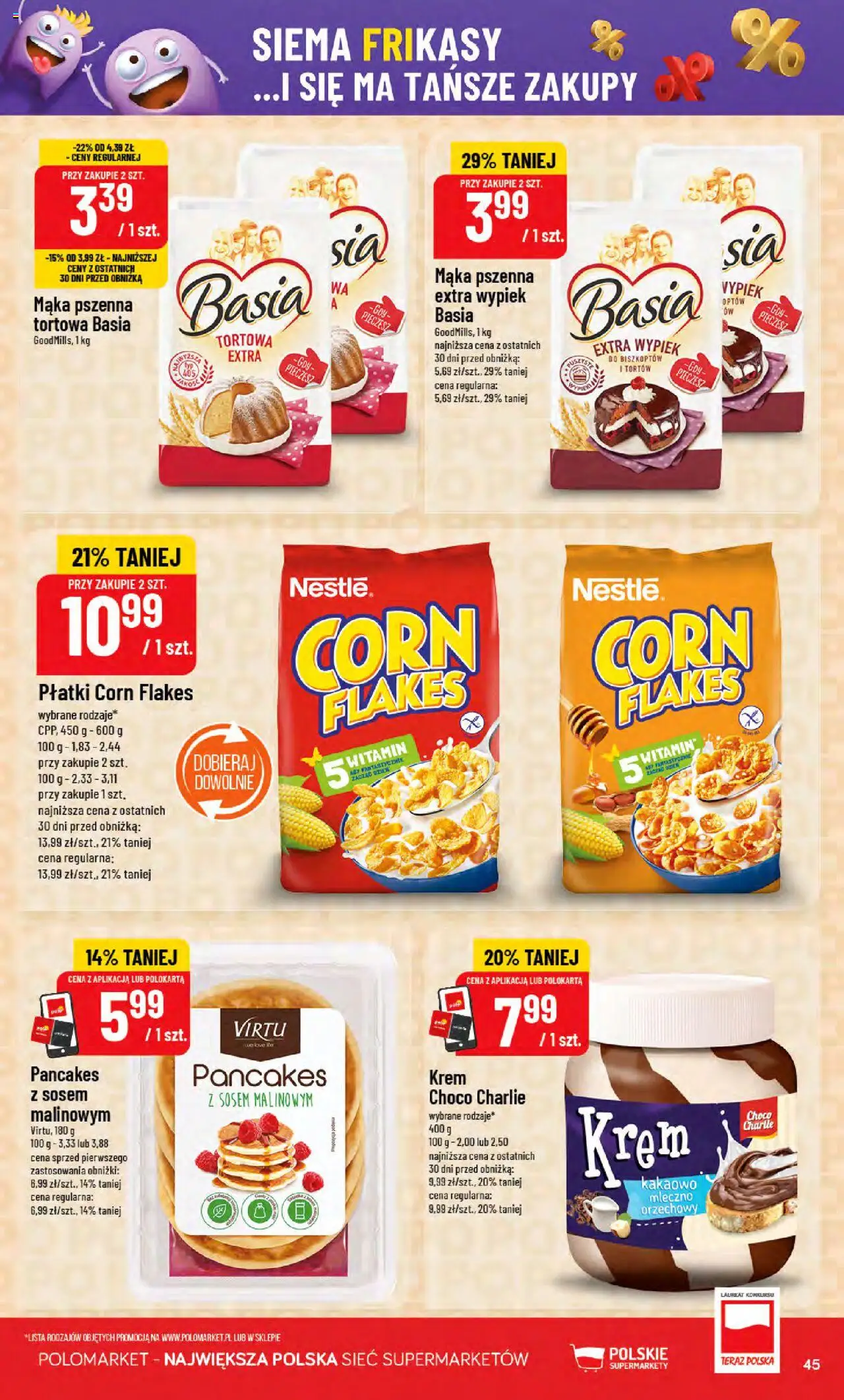 POLOmarket Gazetka od 06.08.2025 | Strona: 45 | Produkty: Płatki, Krem, Pancakes, Corn Flakes