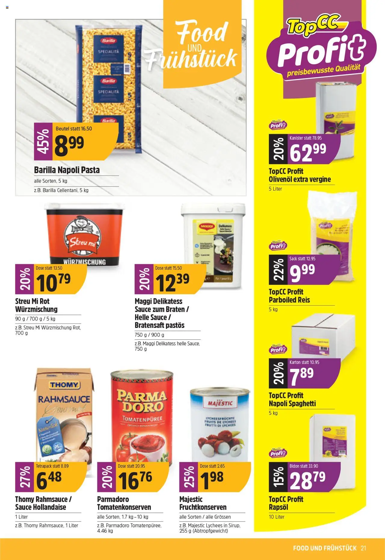TopCC Aktionen – gültig ab 27.10.2025 | Seite: 21 | Produkte: Barilla, Tomatenpüree, Reis, Pasta