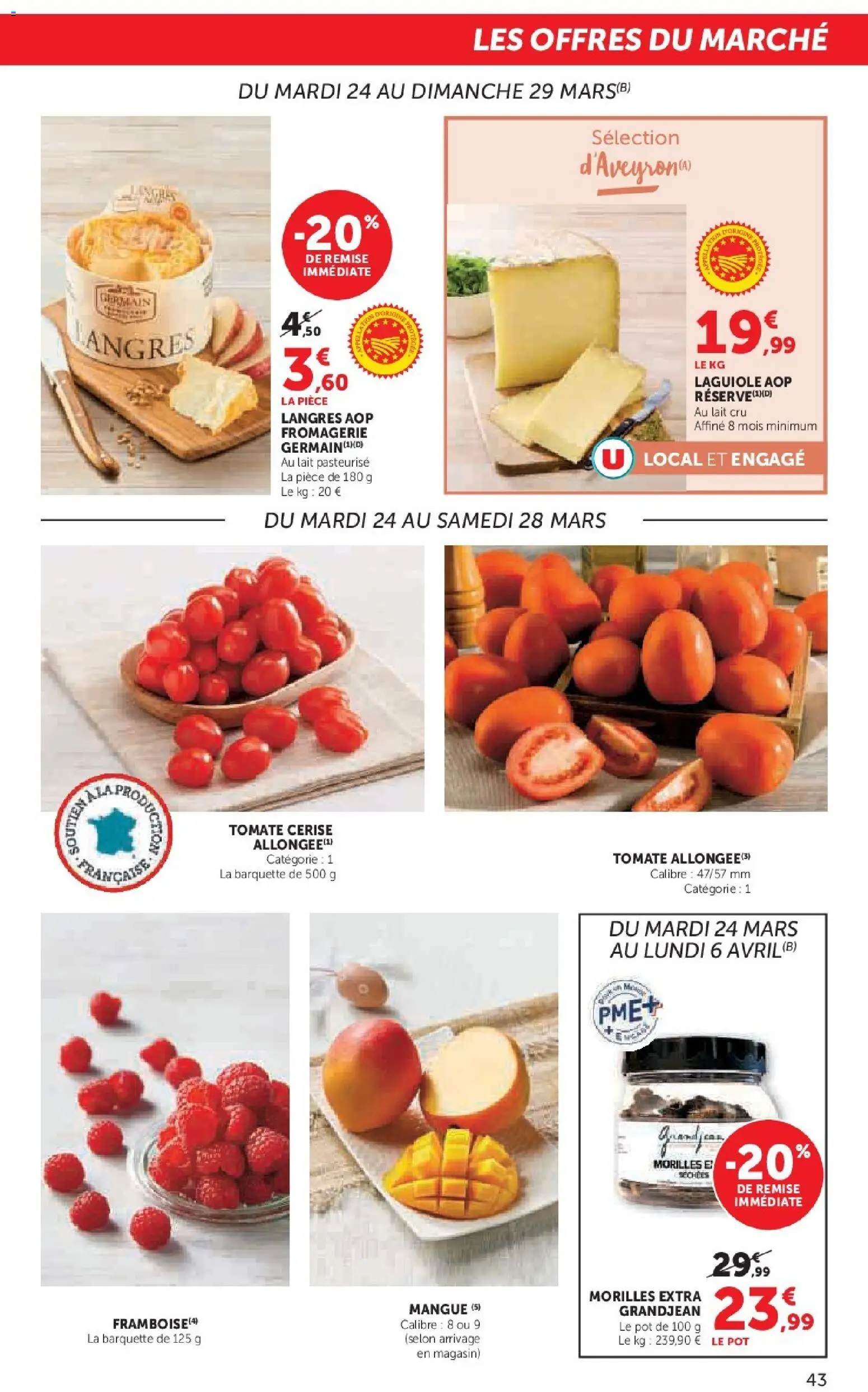 {H1} | Page: 43 | Produits: Mangue, Tomate cerise, Lait