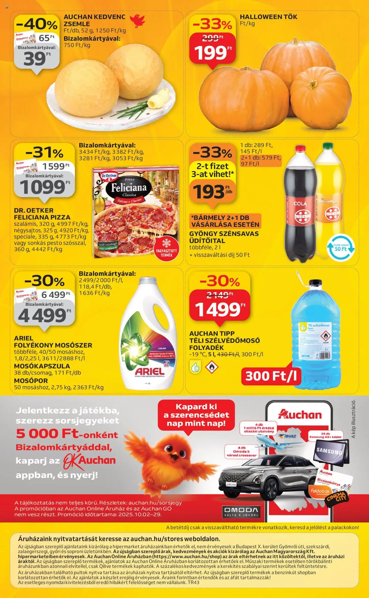 Auchan akciós ujság - amely érvényes a következő dátumtól: 24.10.2025 | Oldal: 52 | Termékek: Pesto, Tök, Zsemle, Mosópor