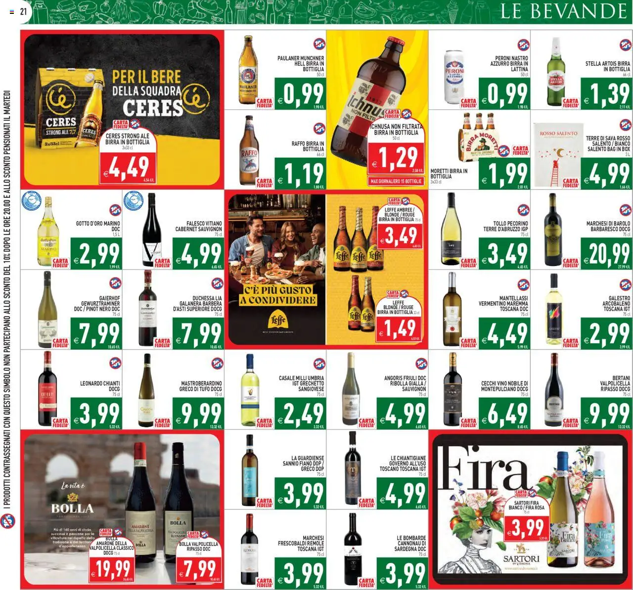 Volantino PIM Supermercati del 08.10.2025 | Pagina: 21 | Prodotti: Birra, Vino, Bottiglia, Pecorino