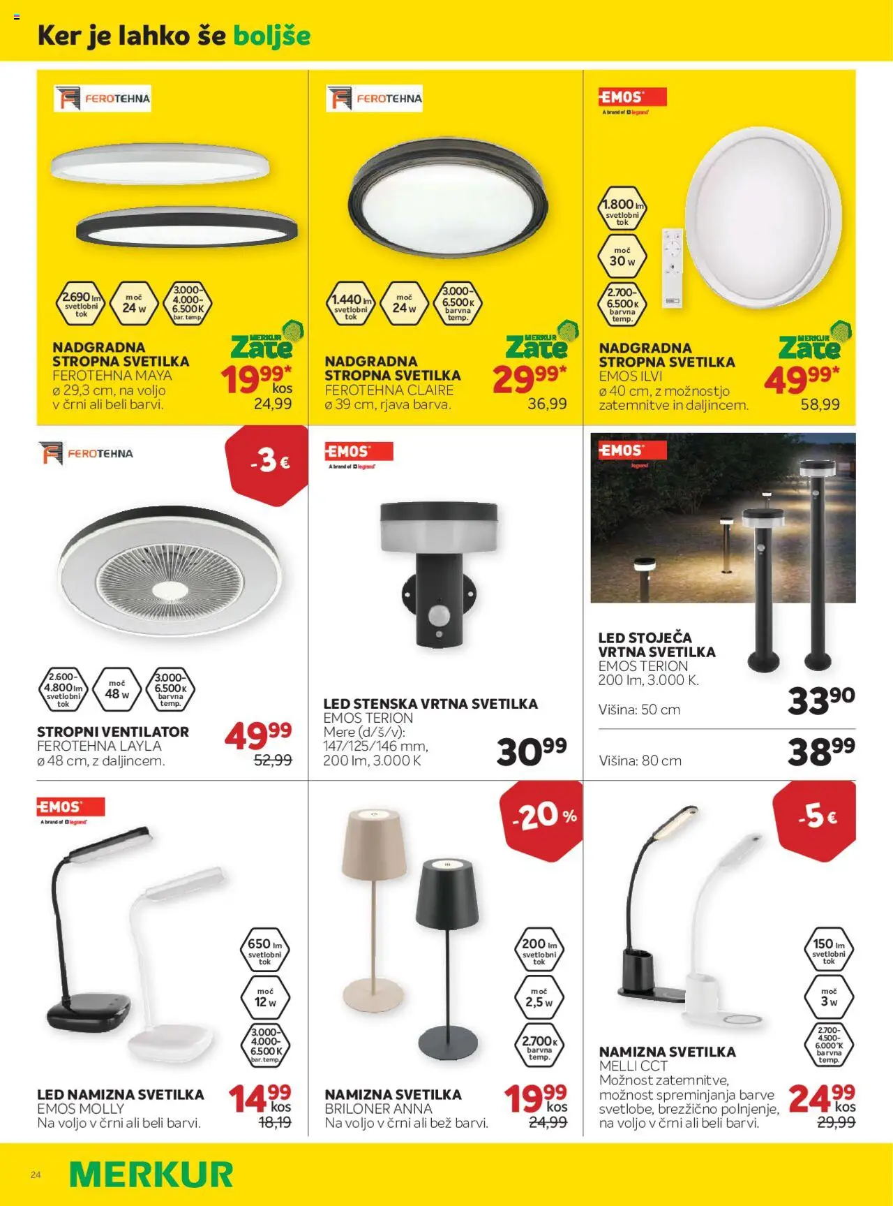 Merkur katalog │ velja od 06.08.2025 | Stran: 24 | Izdelki: Ventilator, Kos, Svetilka, Namizna svetilka