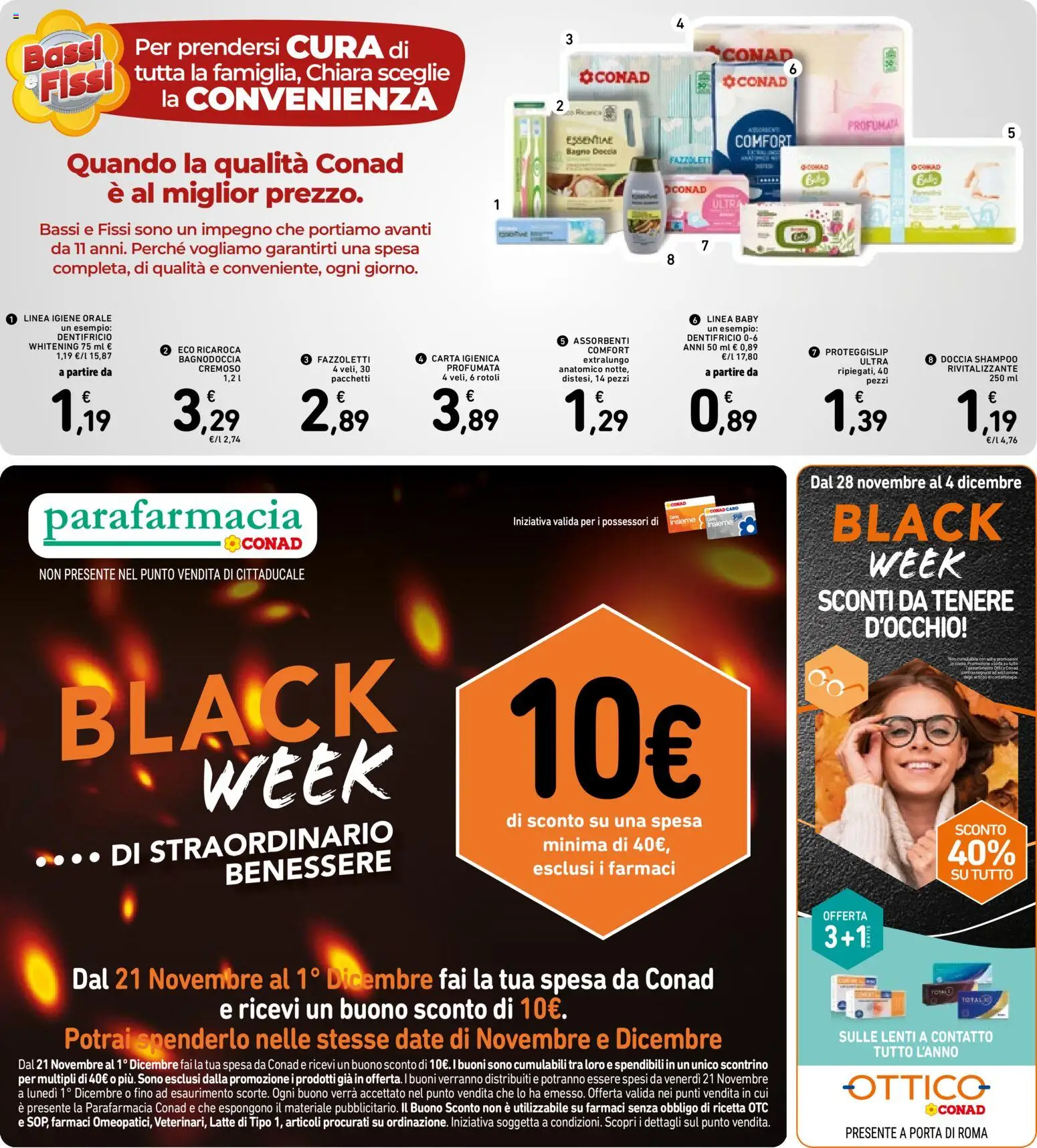 Volantino Spazio Conad del 25.11.2025 | Pagina: 25 | Prodotti: Carta igienica, Latte, Bagno, Doccia