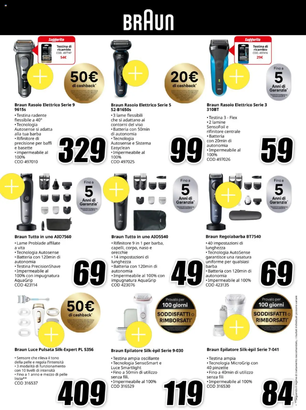 Volantino Media World del 03.10.2025 | Pagina: 6 | Prodotti: Regolabarba, Rasoio elettrico, Epilatore, Batteria