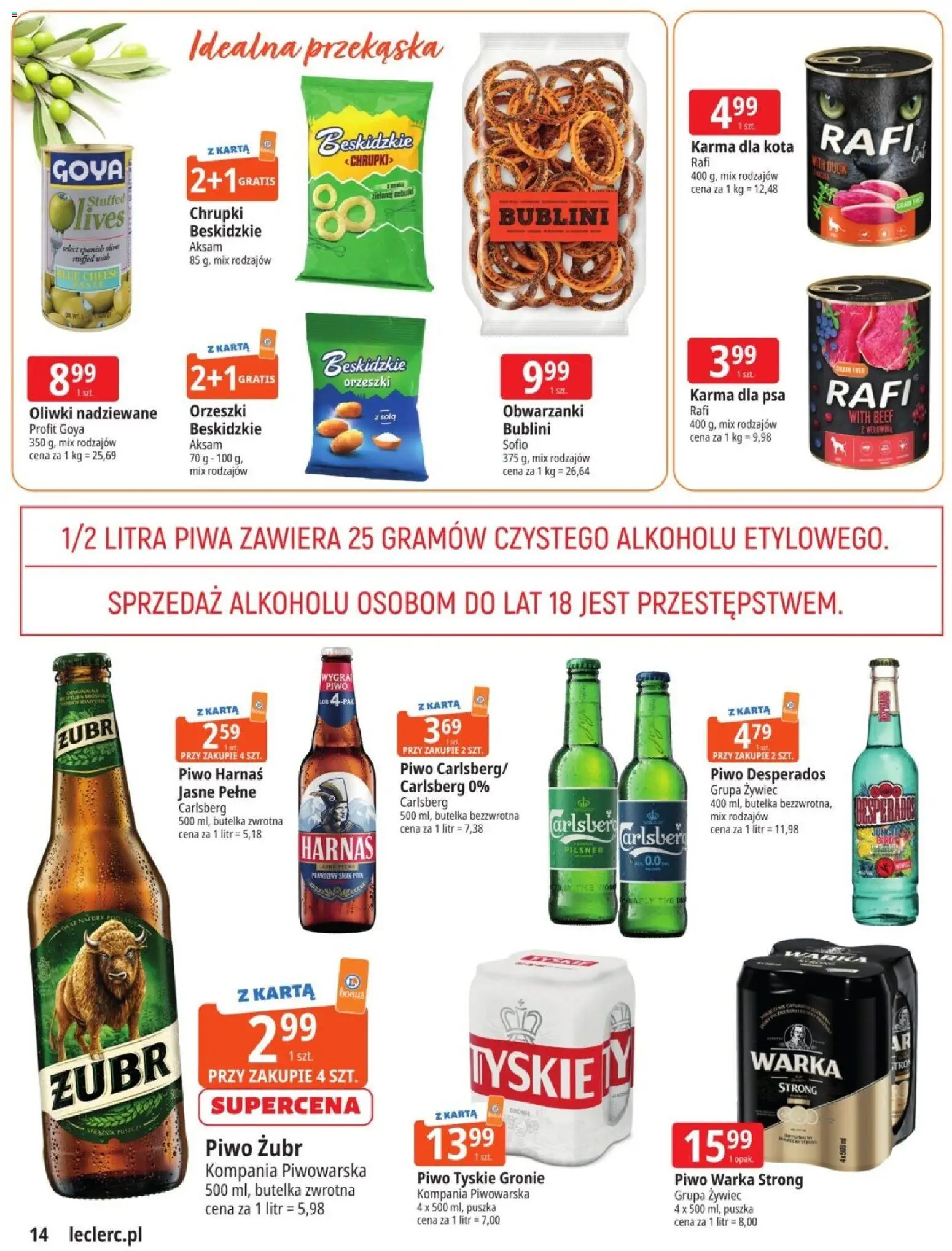 E.Leclerc gazetka - Zielona Góra od 03.03.2026 | Strona: 14 | Produkty: Piwo żubr, Harnaś, Piwo, Wołowina
