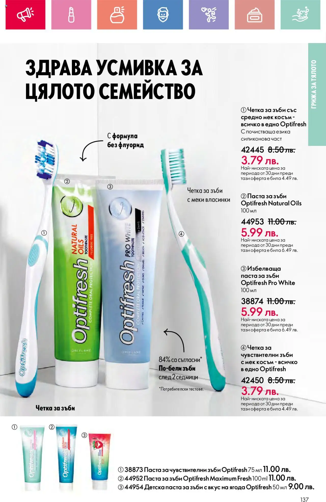  | Страница: 137 | Продукти: Паста за зъби, Четка за зъби, Паста