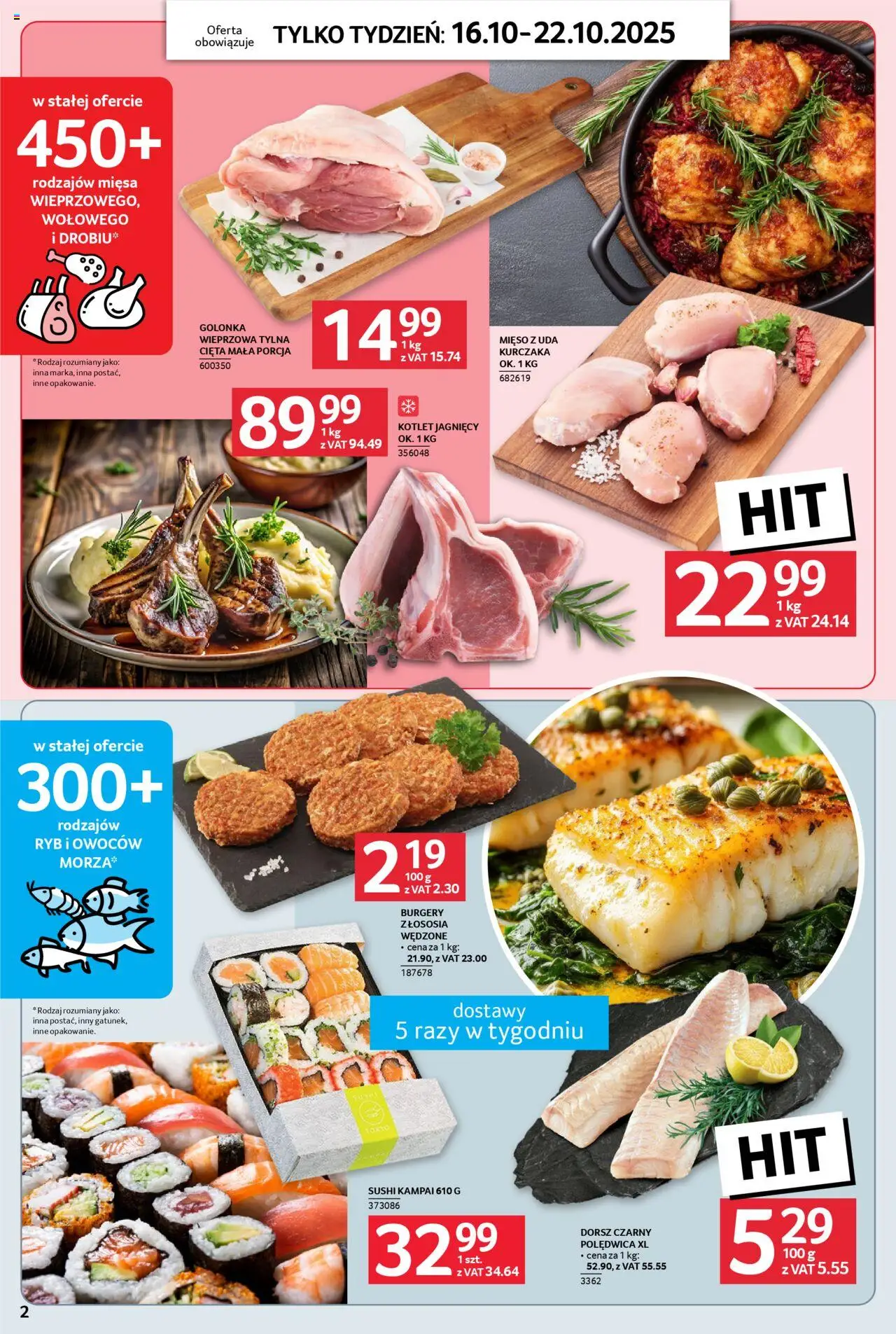 Selgros cash&carry Gazetka - Jeszcze więcej super promocji od 16.10.2025 | Strona: 2 | Produkty: Golonka wieprzowa, Dorsz, Sushi, Dorsz czarny