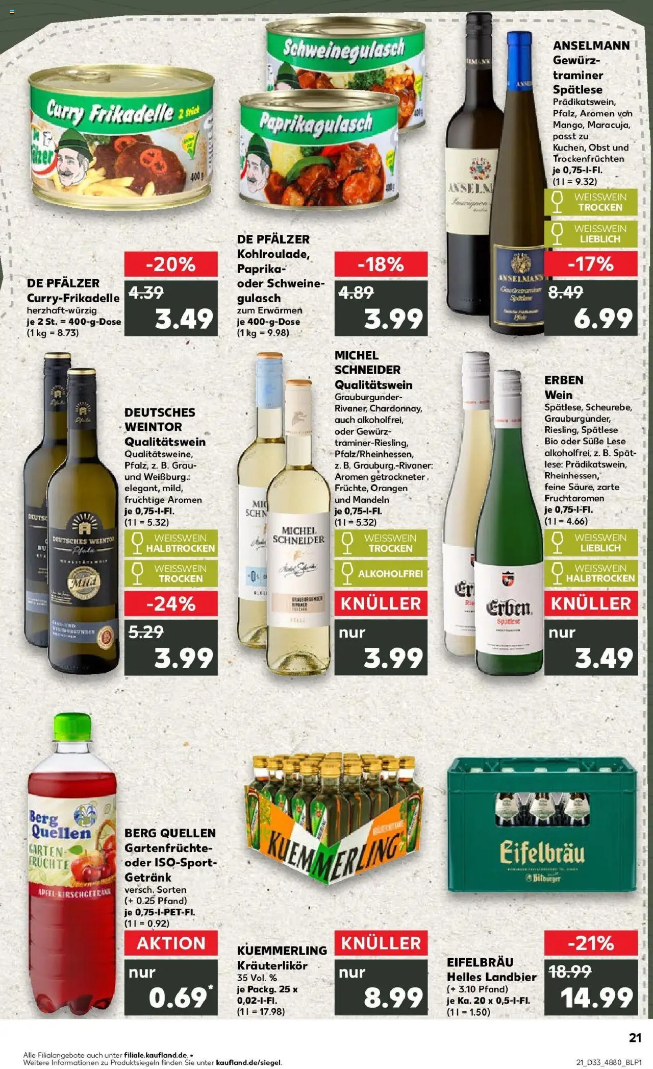 Kaufland prospekt Bendorf	 - gültig ab dem 18.08.2025 | Seite: 42 | Produkte: Schweinegulasch, Weißwein, Weißwein halbtrocken, Mandeln