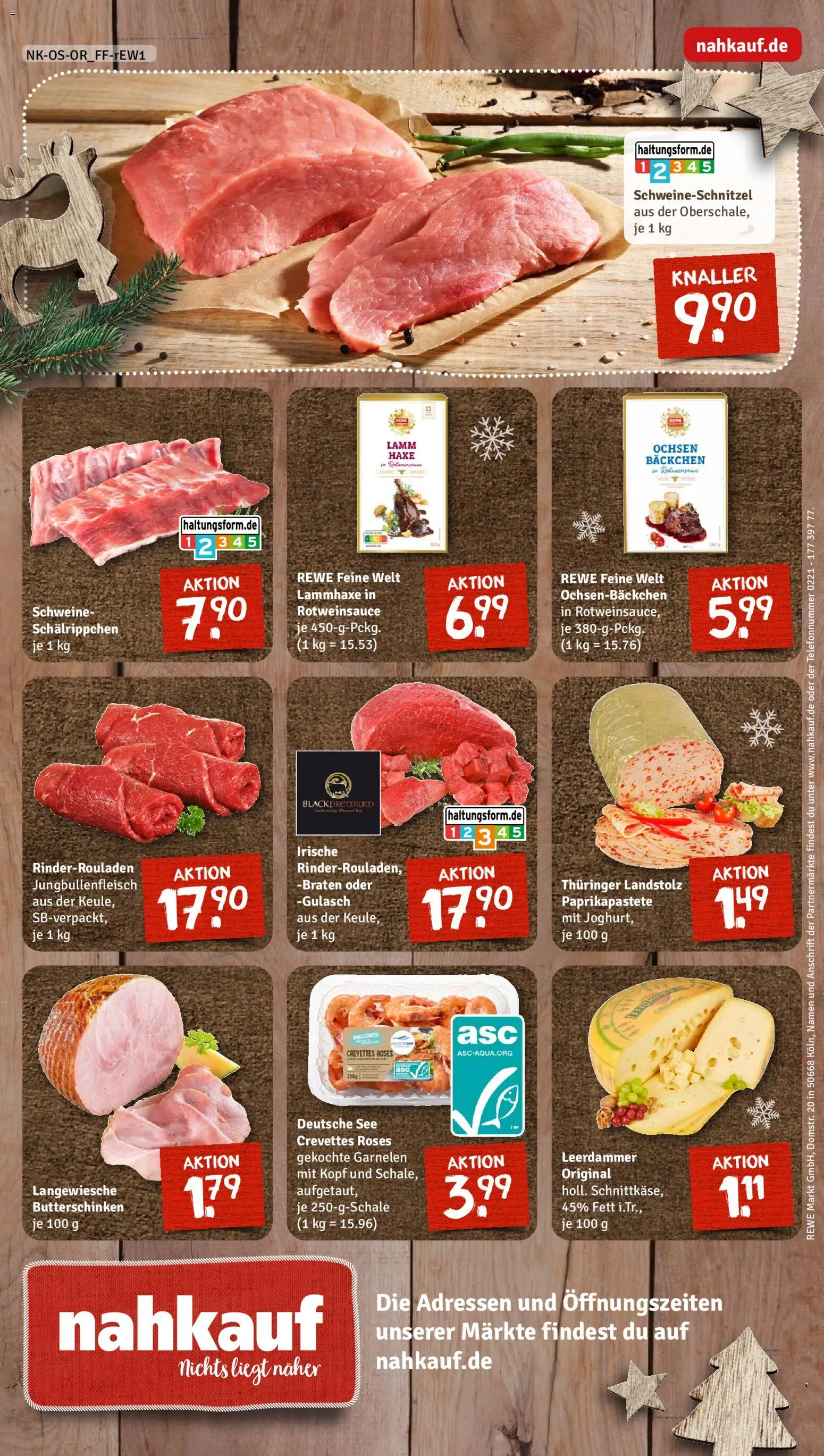 Nahkauf Prospekt – gültig ab 14.12.2025 | Seite: 16 | Produkte: Rinderrouladen, Garnelen, Leerdammer, Gulasch