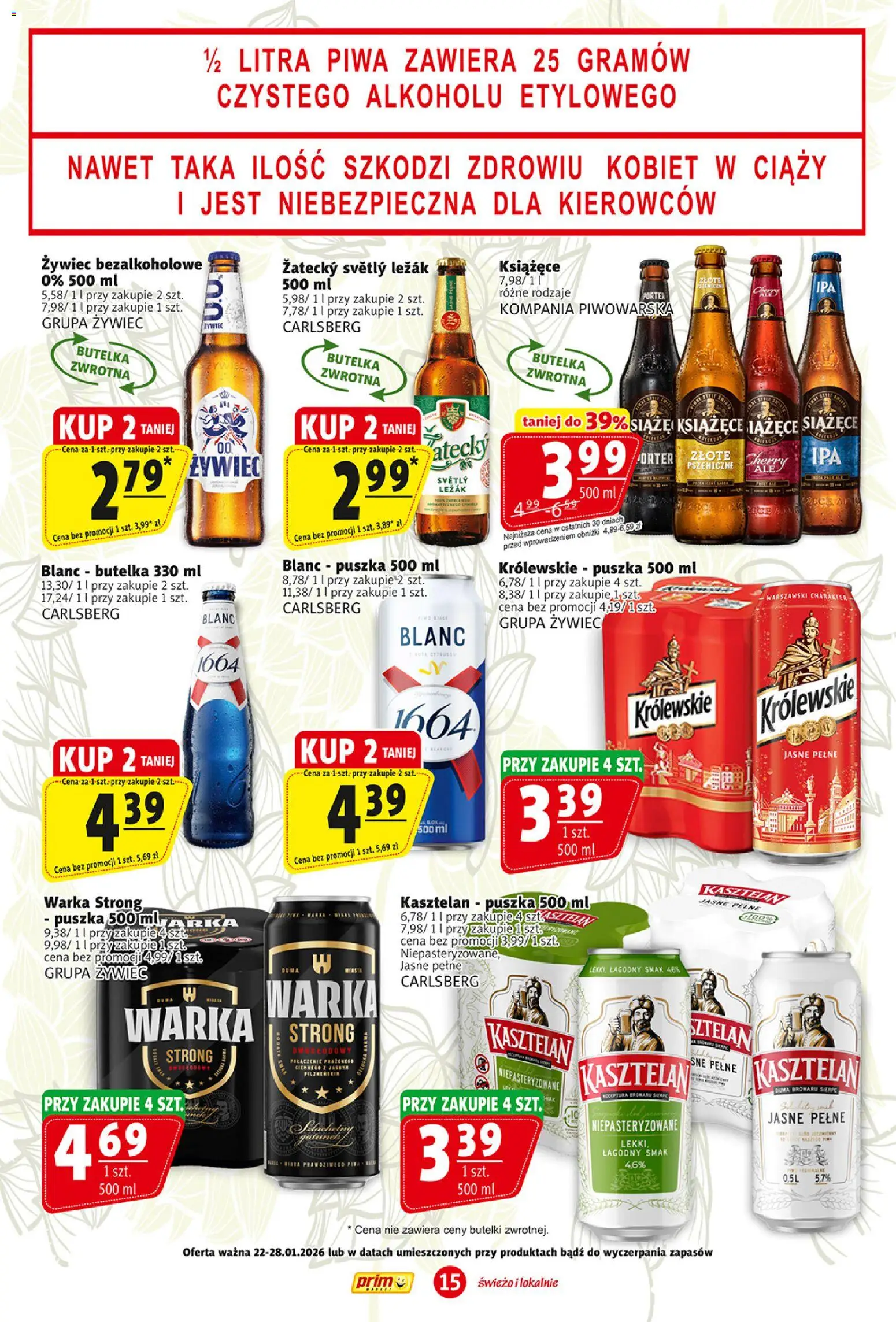 Prim Market Gazetka od 22.01.2026 | Strona: 15 | Produkty: Leżak, Warka