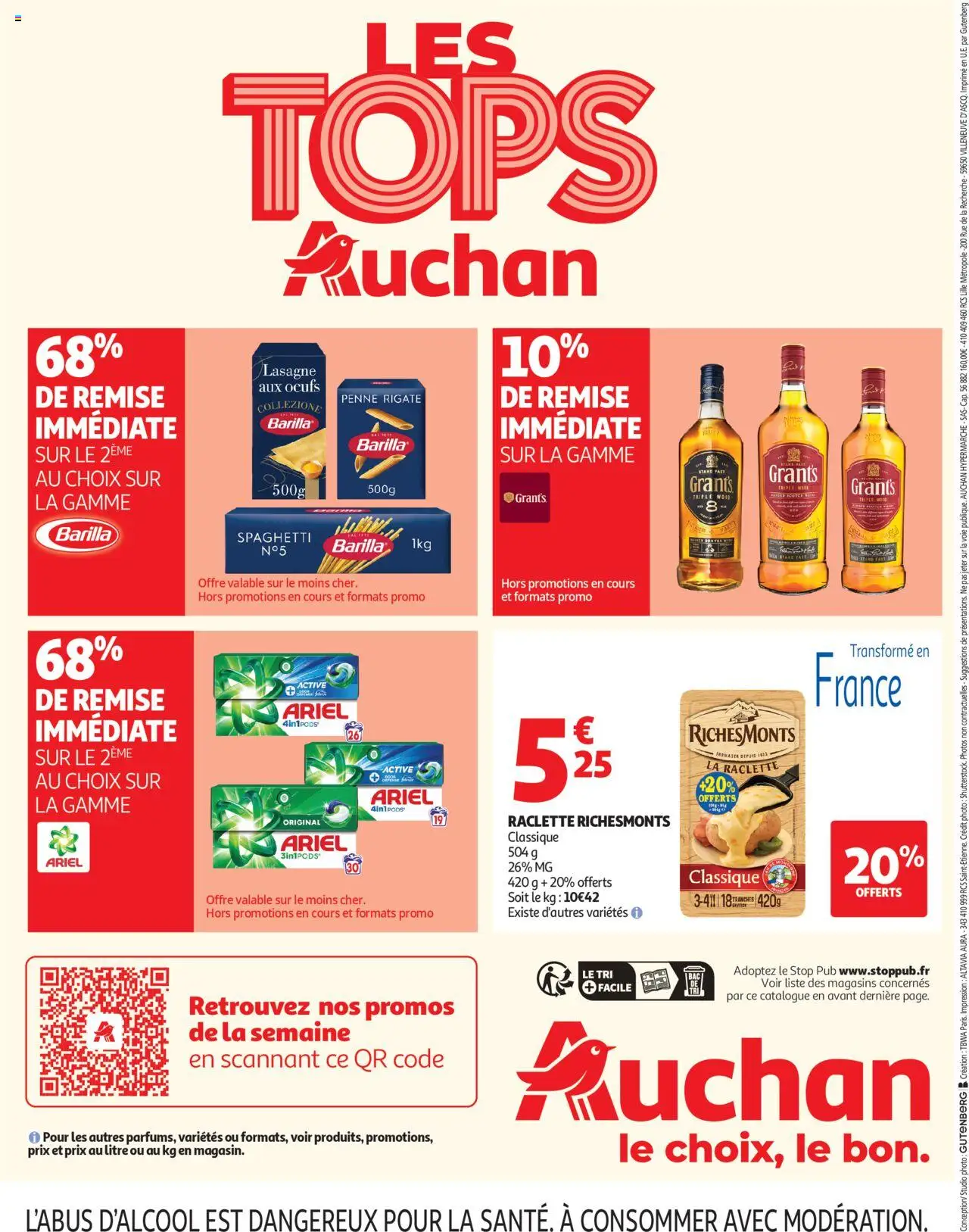 {H1} | Page: 64 | Produits: Ariel, Spaghetti, Raclette, Œufs