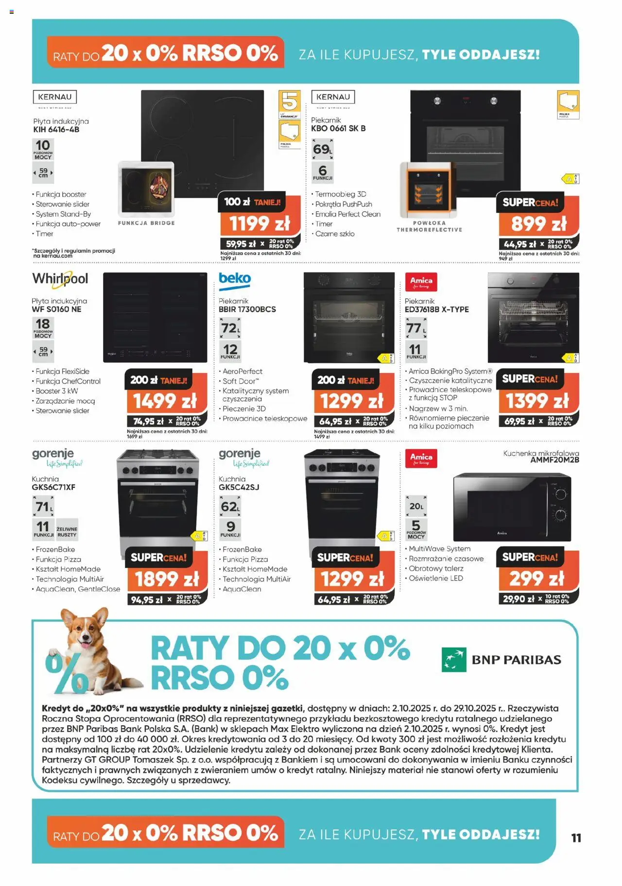 Max elektro Gazetka od 02.10.2025 | Strona: 11 | Produkty: Piekarnik, Kuchenka mikrofalowa, Kuchenka, Pizza