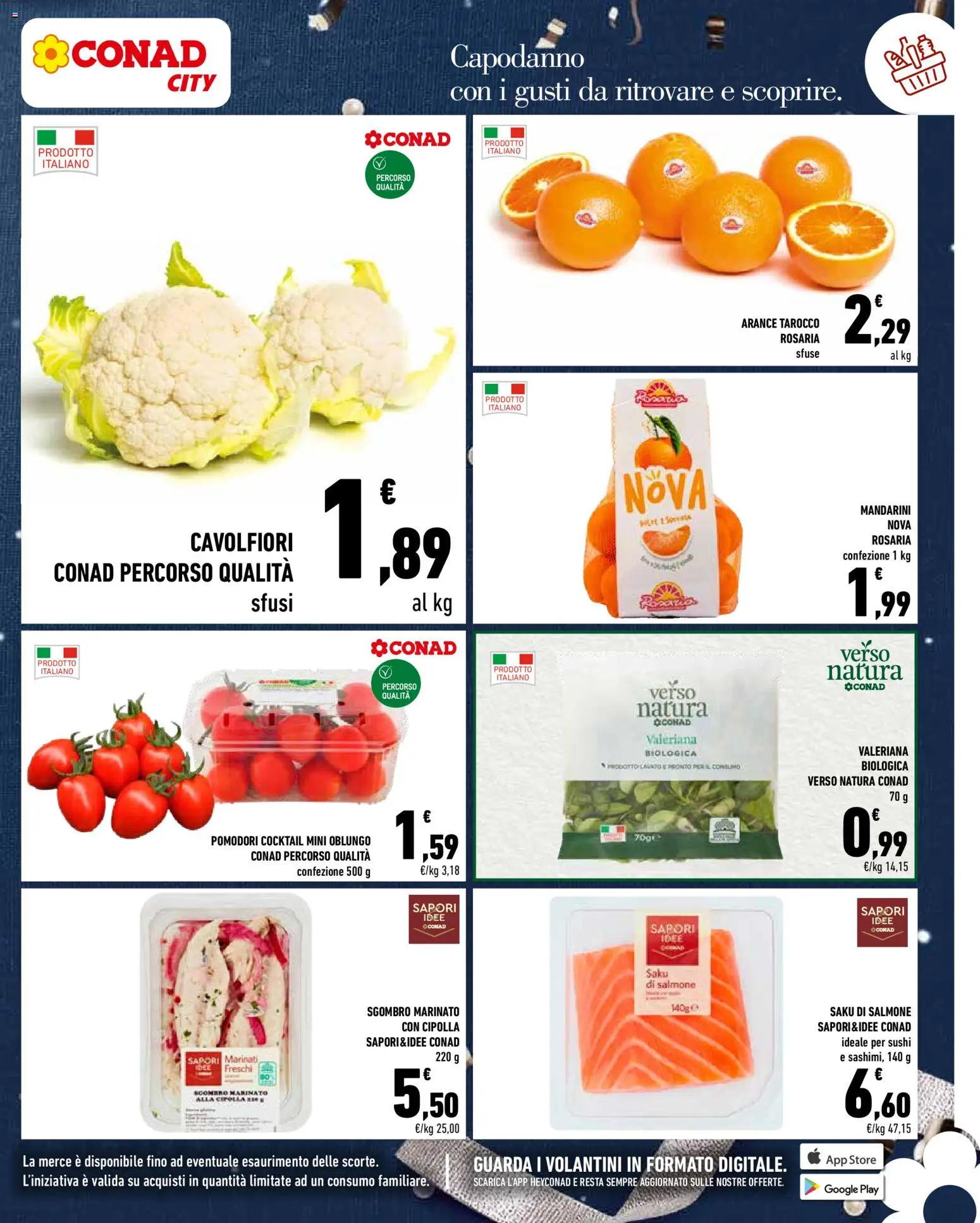 Volantino Conad del 27.12.2025 | Pagina: 11 | Prodotti: Salmone, Pomodori, Sgombro, Sushi